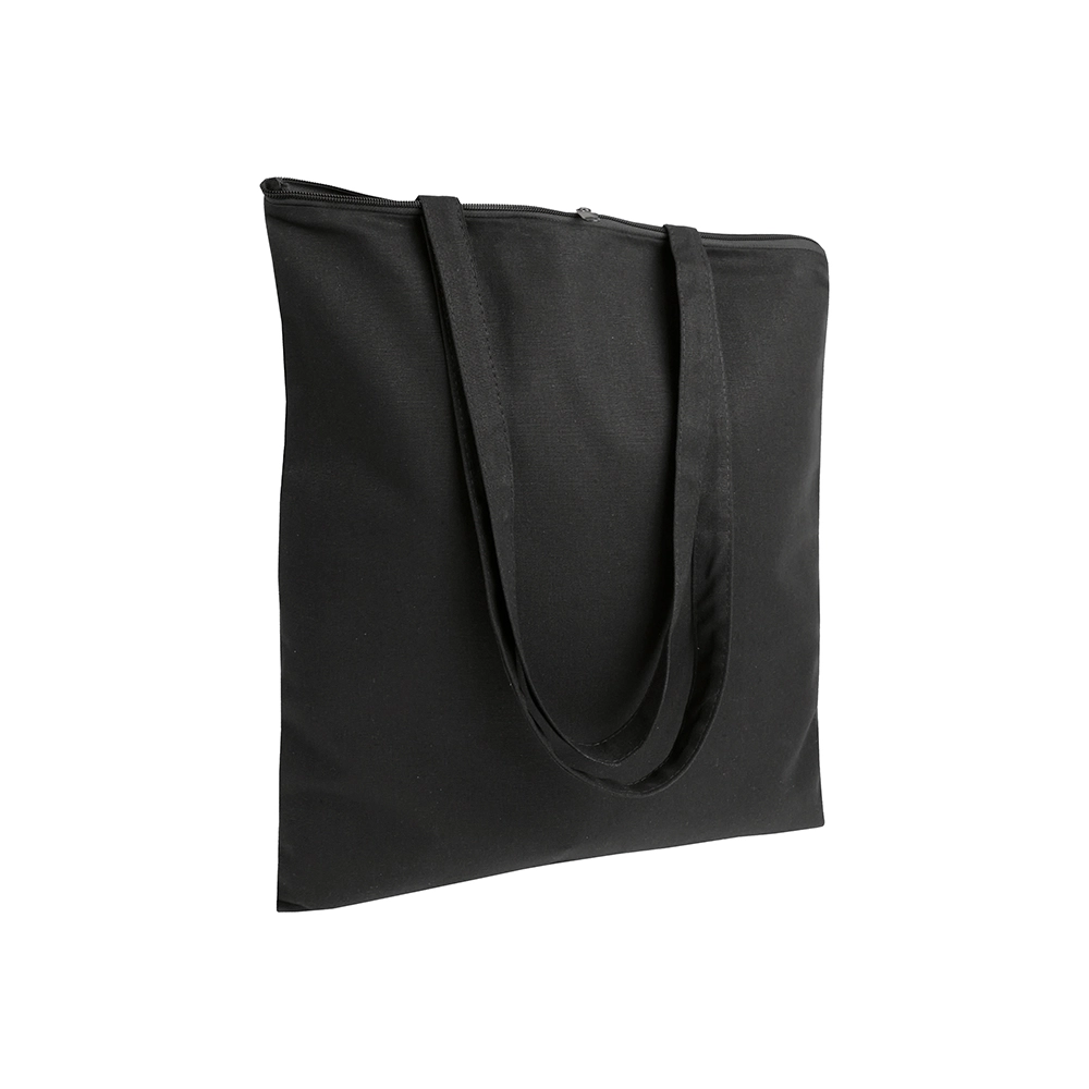 Immagine Shopper in cotone 220 g/m2, manici lunghi e chiusura con zip