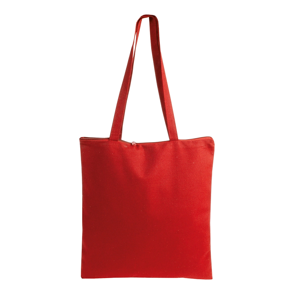 Immagine Shopper in cotone 220 g/m2, manici lunghi e chiusura con zip