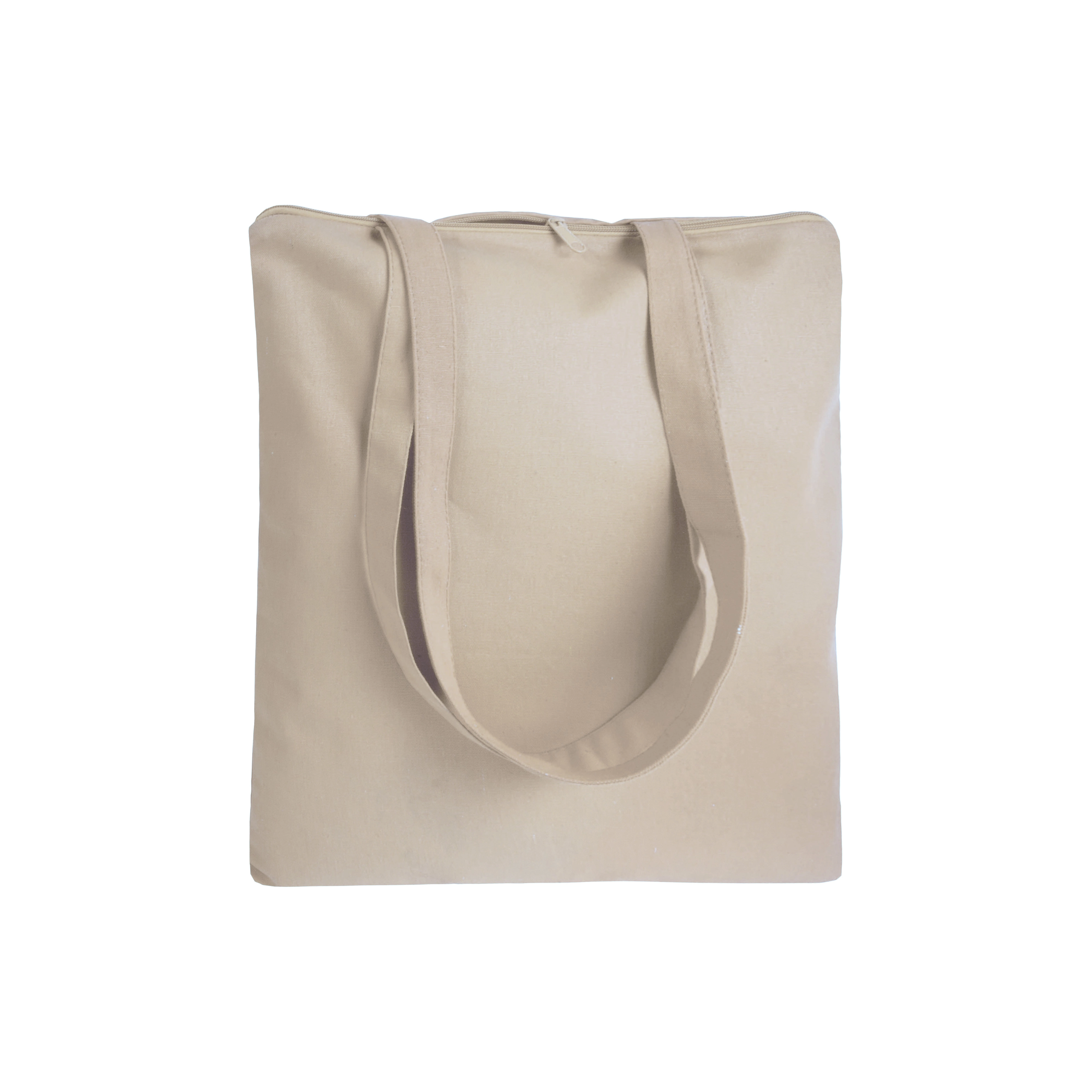 Immagine Shopper in cotone 220 g/m2, manici lunghi e chiusura con zip