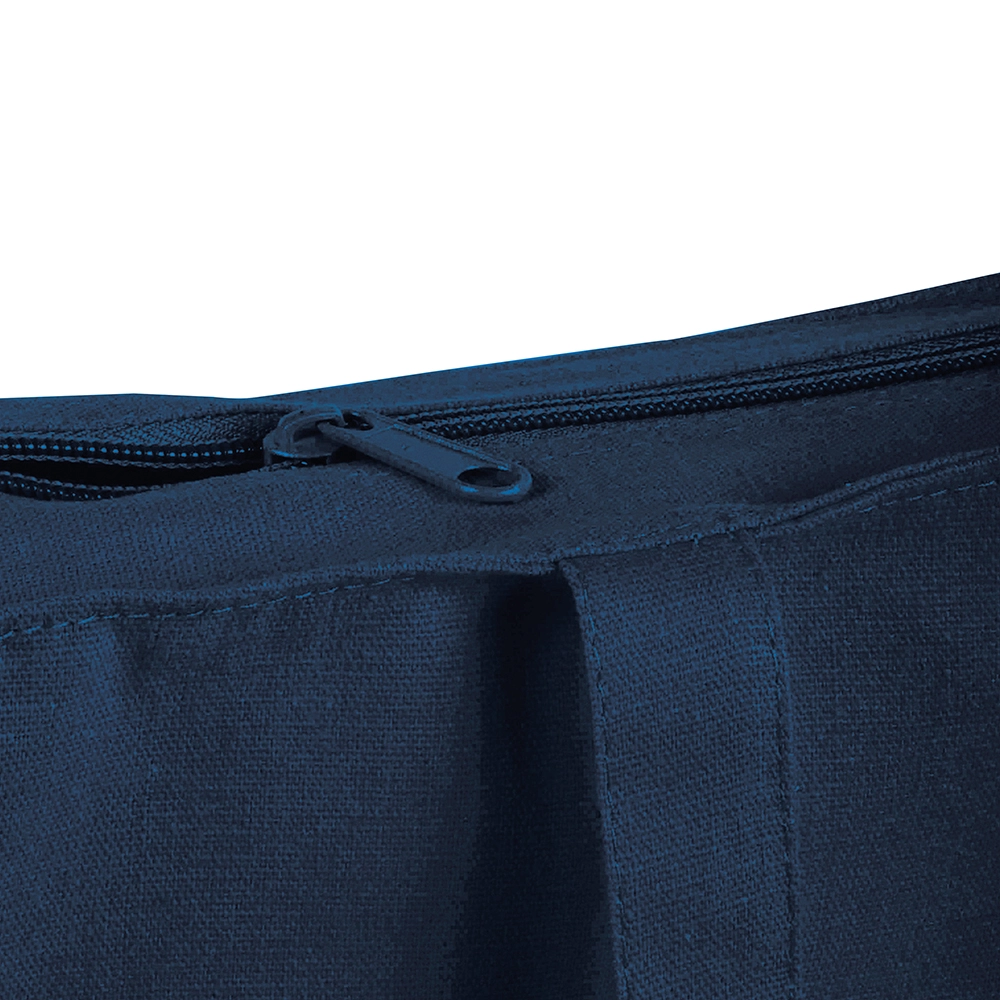 Immagine Shopper con soffietto in cotone 220 g/m2, manici lunghi e chiusura con zip