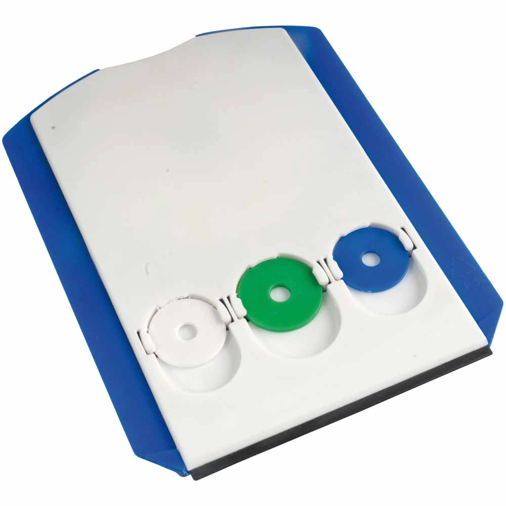 Immagine Disco orario con raschiaghiaccio, spatola in gomma e 3 gettoni per carrello