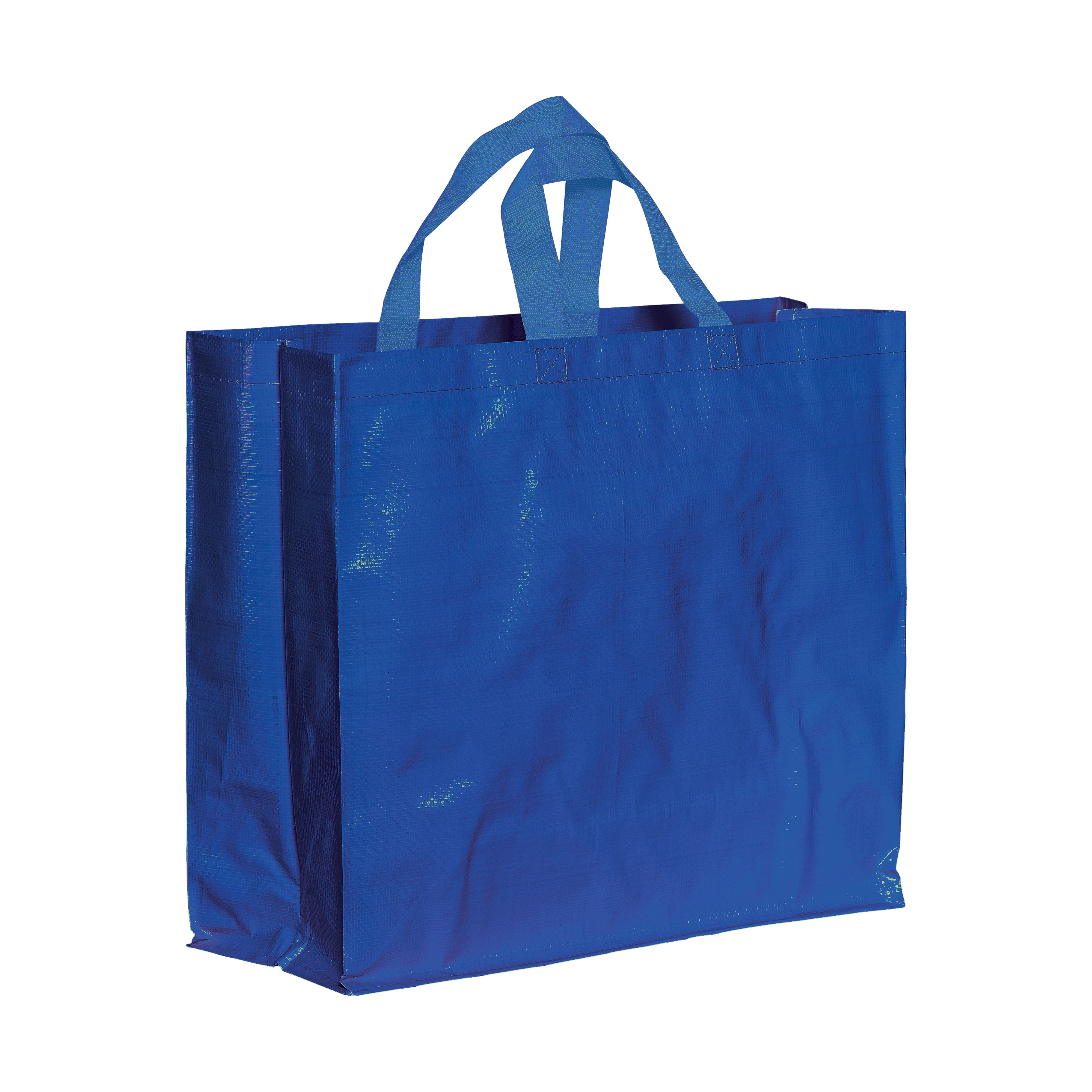 Immagine Shopper con soffietto in PP laminato 120 g/m2, manici corti a nastro
