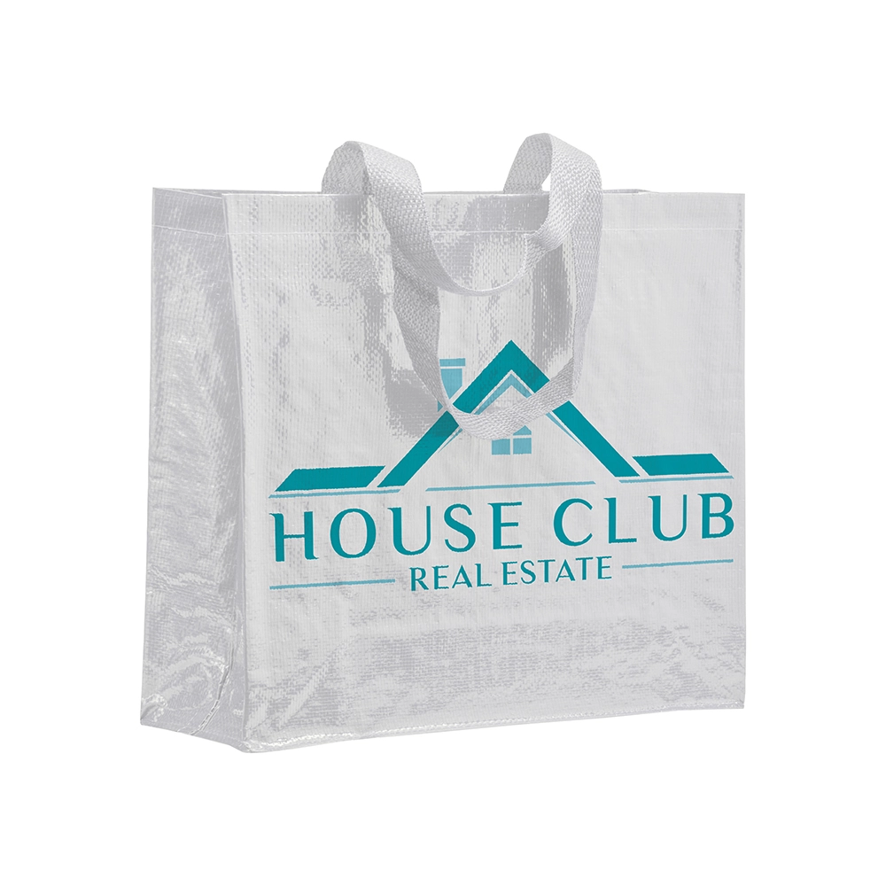 Immagine Shopper con soffietto in PP laminato 120 g/m2, manici lunghi a nastro