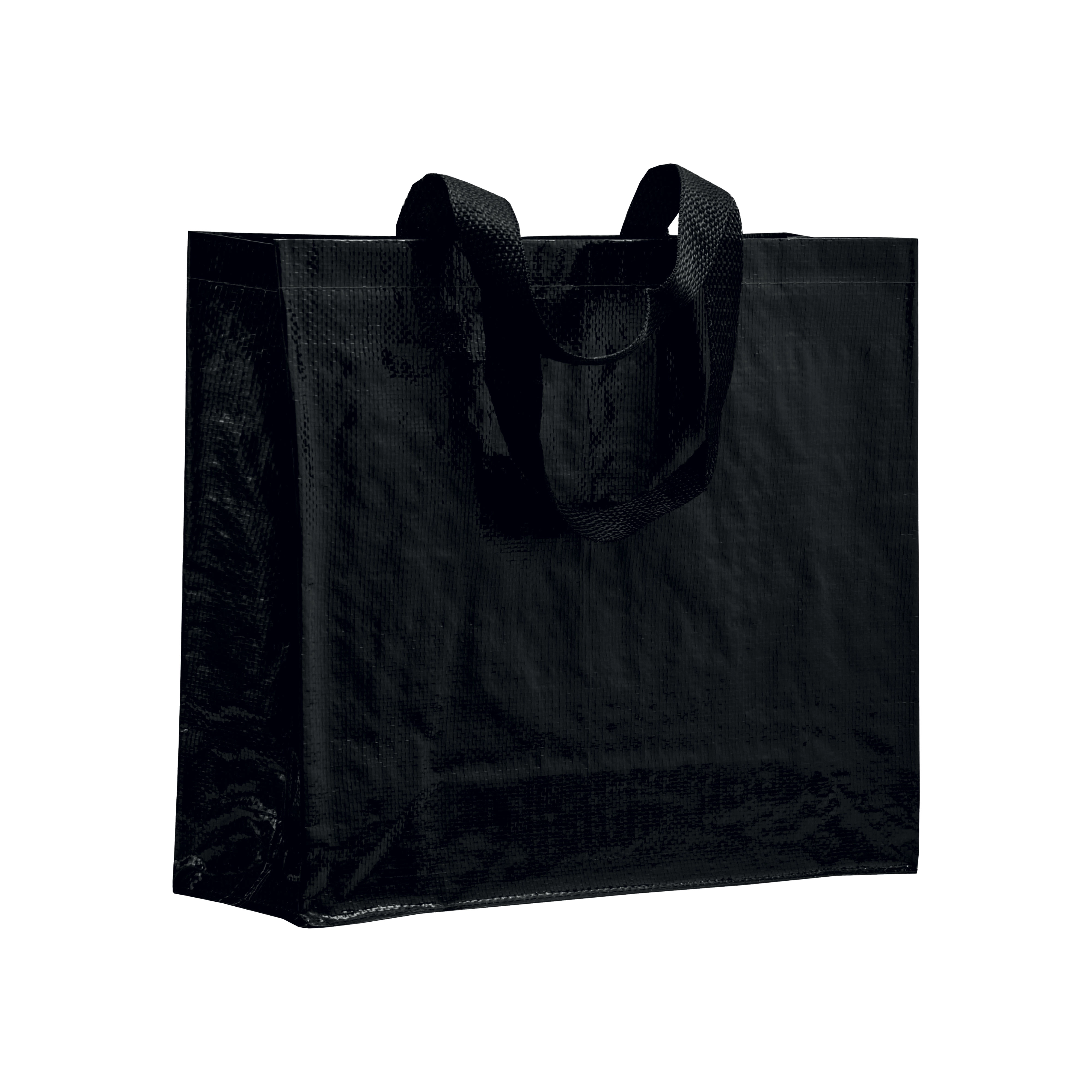 Immagine Shopper con soffietto in PP laminato 120 g/m2, manici lunghi a nastro