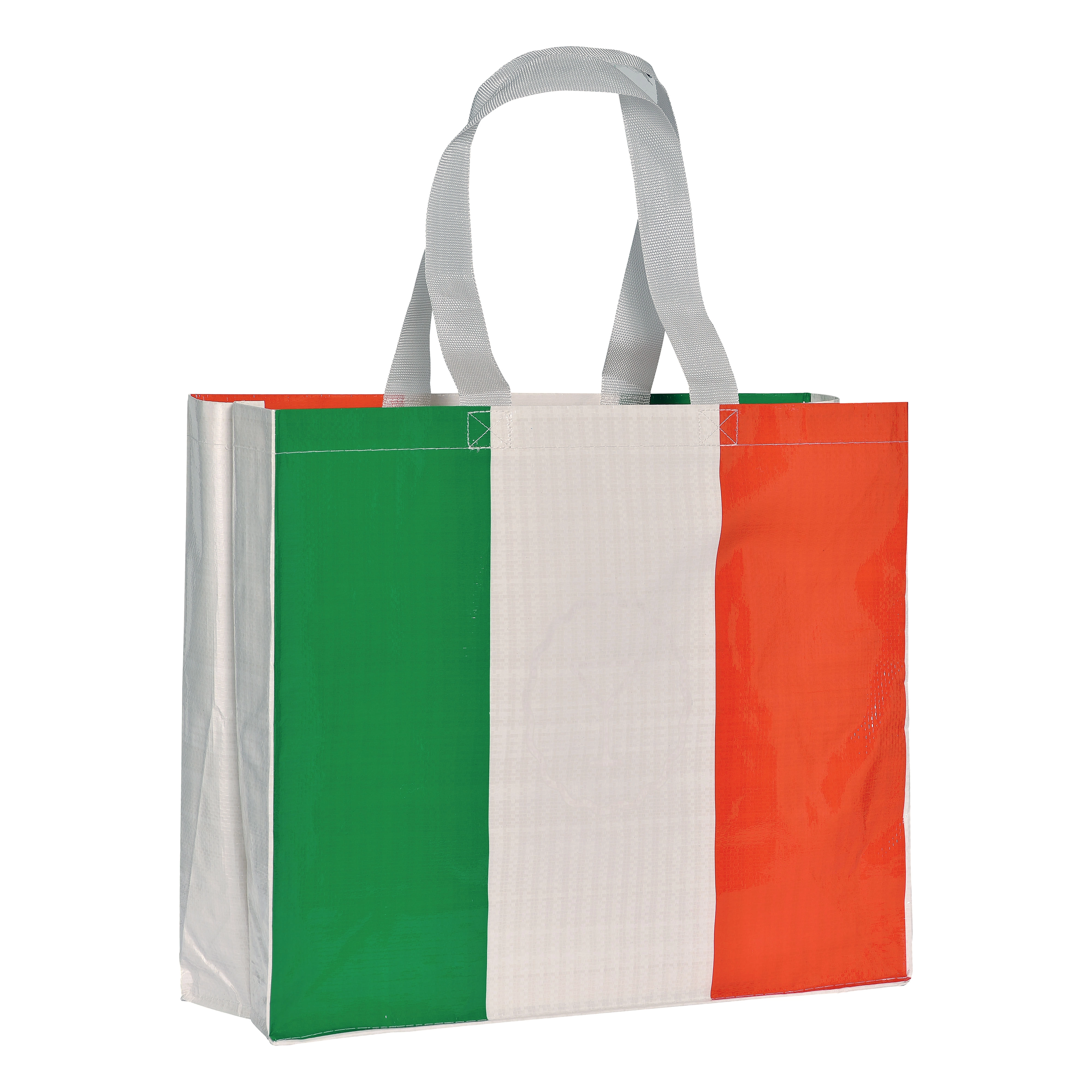 Immagine Shopper con soffietto in PP laminato 120 g/m2, manici lunghi a nastro