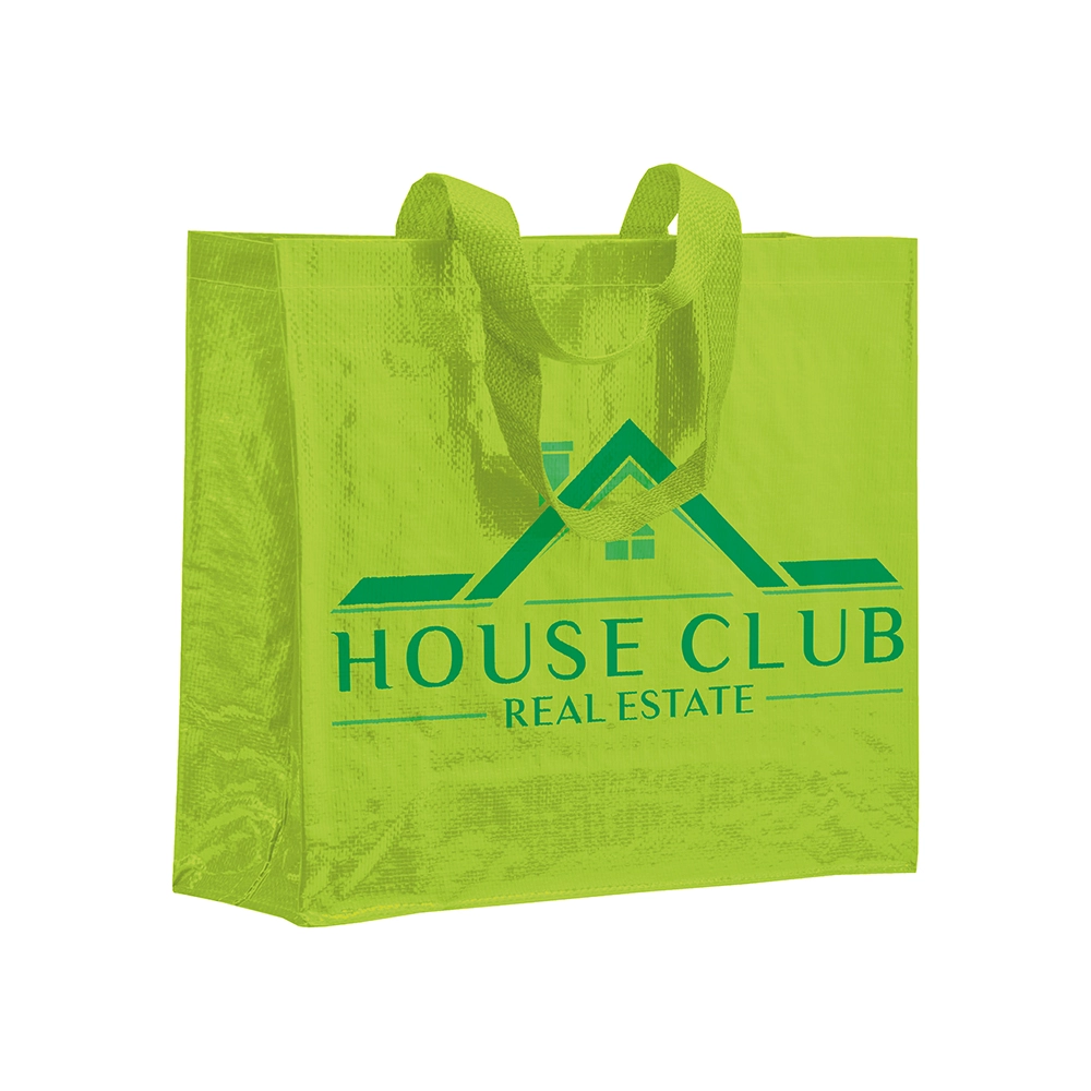 Immagine Shopper con soffietto in PP laminato 120 g/m2, manici lunghi a nastro