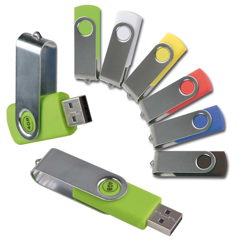 Immagine Chiavetta girevole USB 4Gb ABS gommata/Metallo Possibilità di import su richiesta a parti