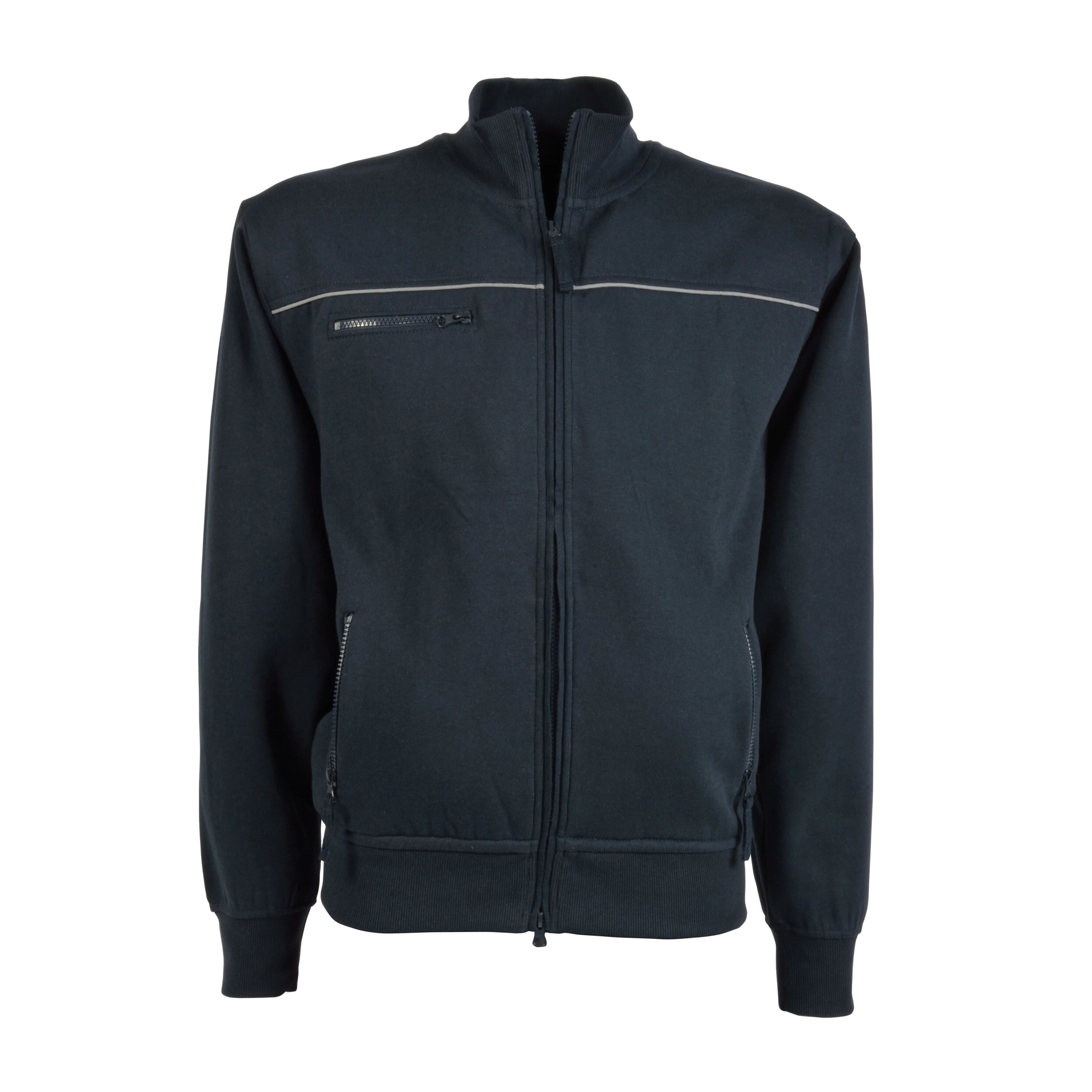 Immagine Felpa da uomo a zip intera,con 3 tasche chiusura zip, profilo catarifrangente