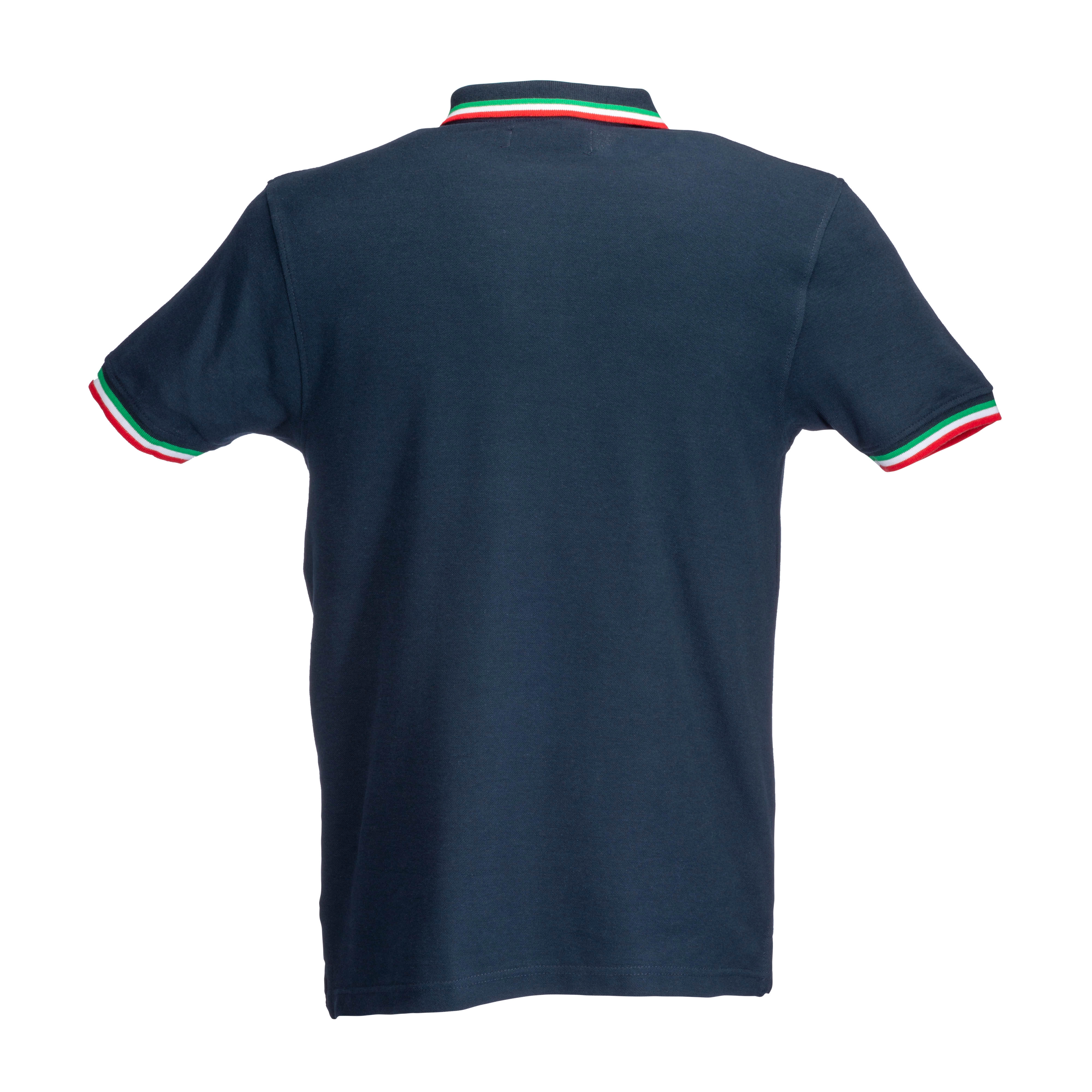 Immagine Polo piqué di cotone 100% 180 g/m2, manica corta, bordi in tricolore