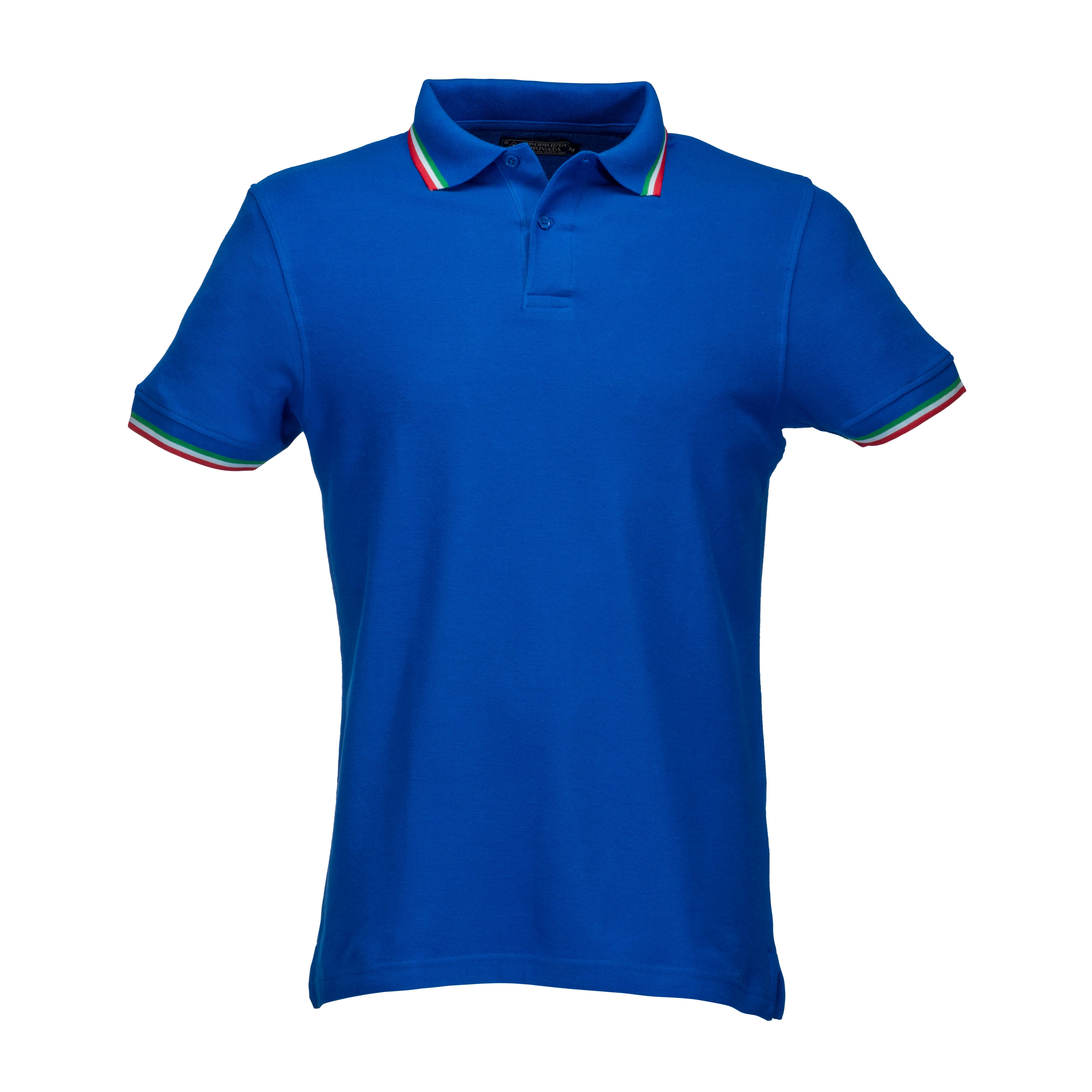 Immagine Polo piqué di cotone 100% 180 g/m2, manica corta, bordi in tricolore