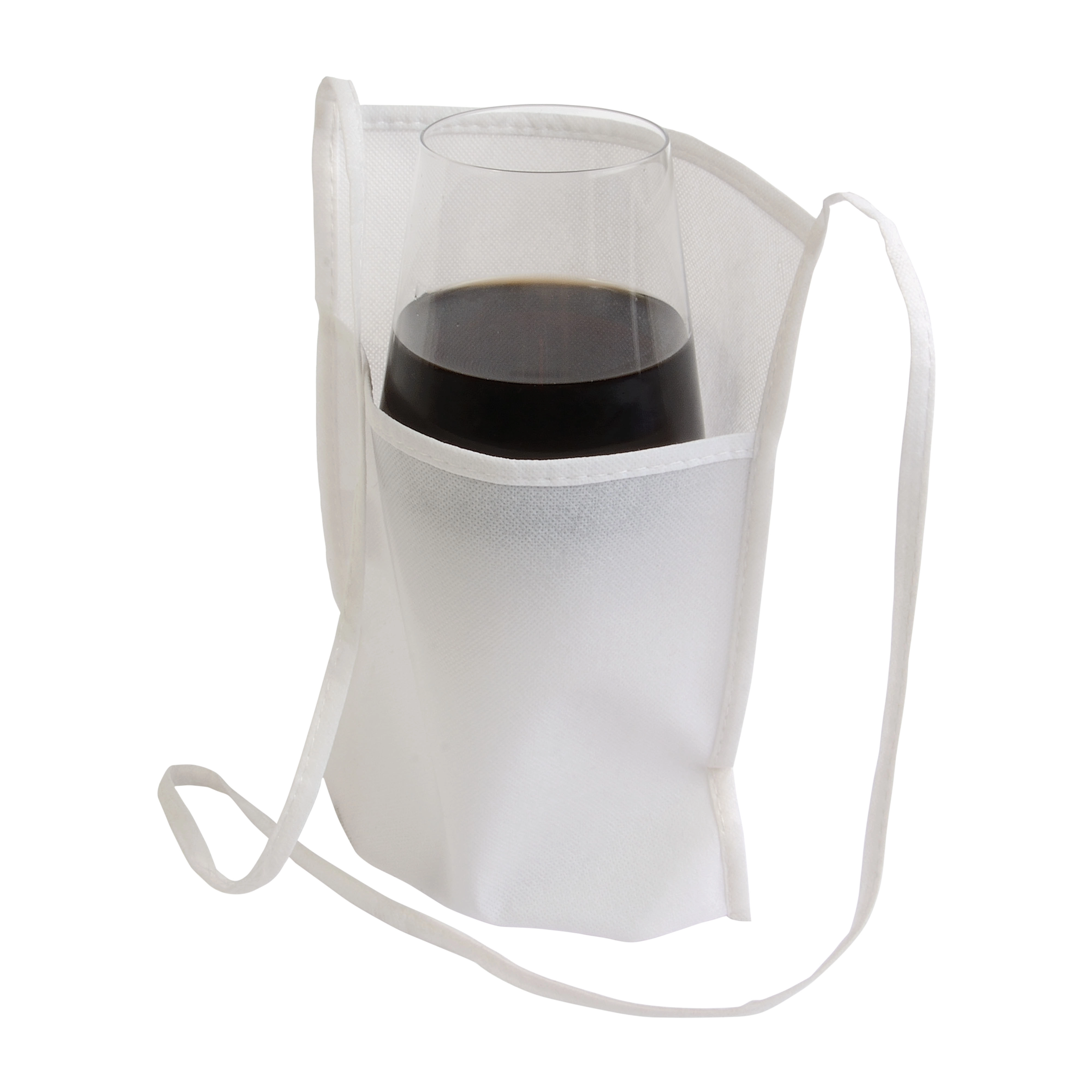 Immagine Portabicchiere da degustazione da collo in TNT con tracolla 90 cm