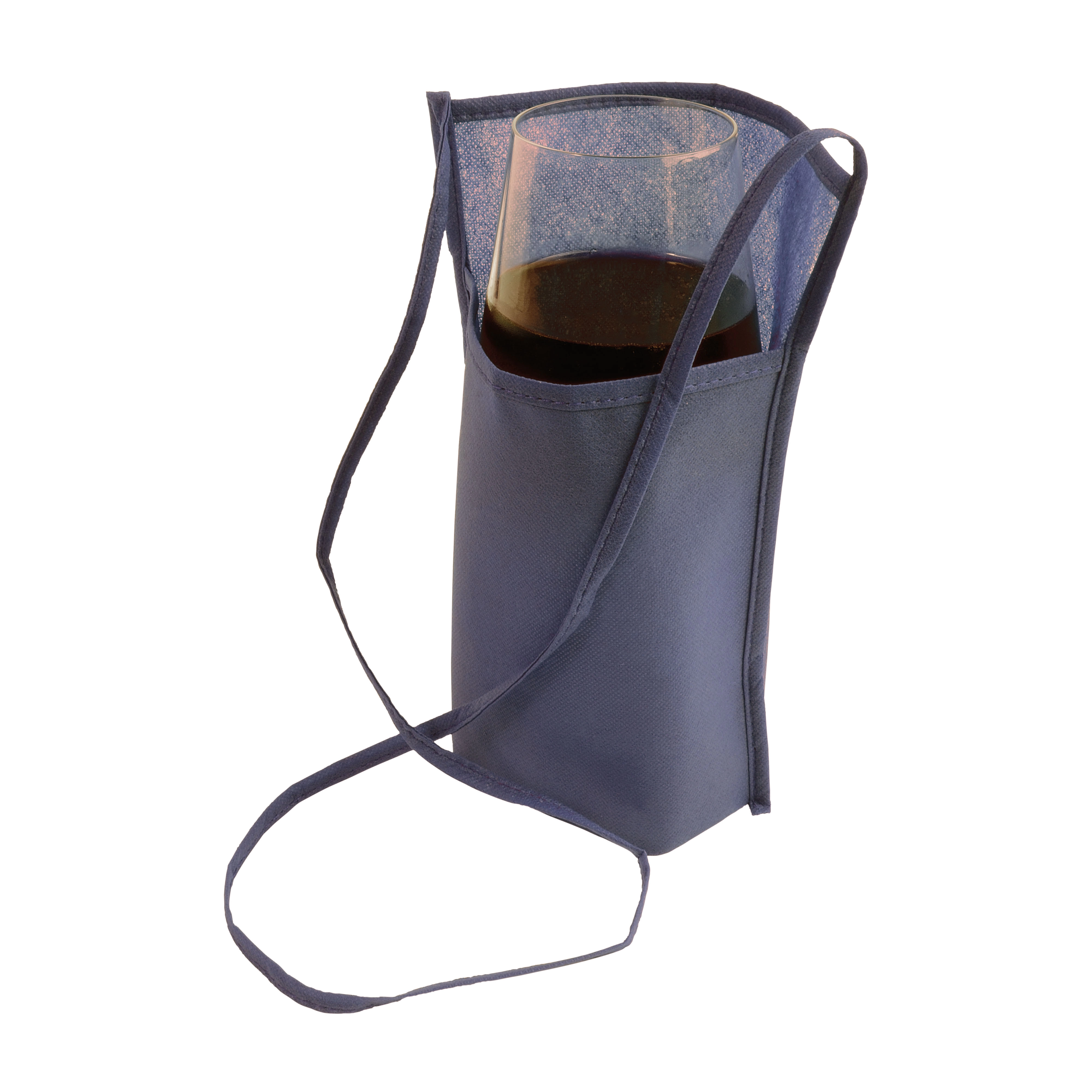 Immagine Portabicchiere da degustazione da collo in TNT con tracolla 90 cm