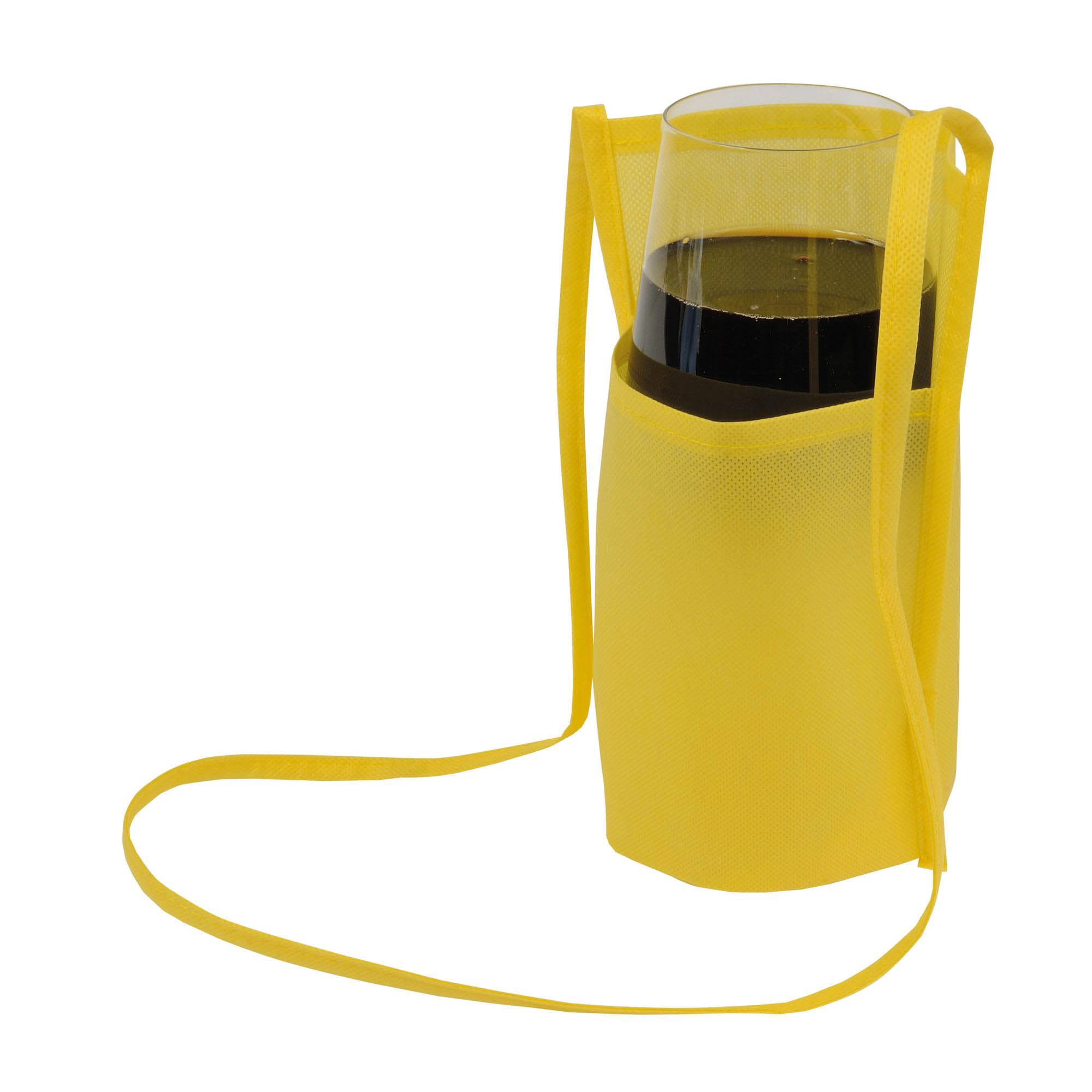 Immagine Portabicchiere da degustazione da collo in TNT con tracolla 90 cm