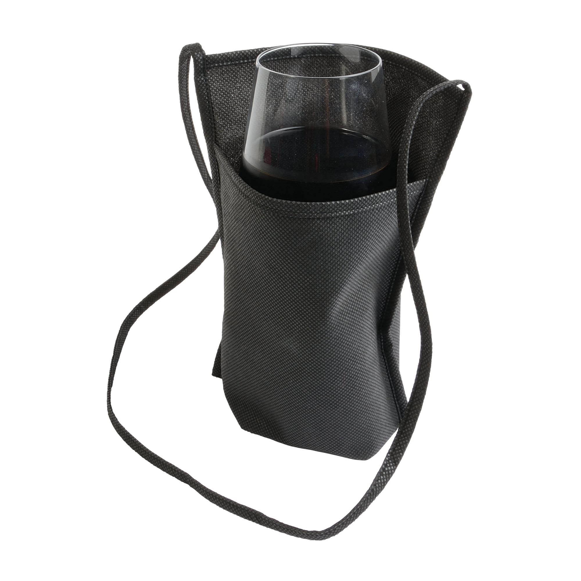 Immagine Portabicchiere da degustazione da collo in TNT con tracolla 90 cm