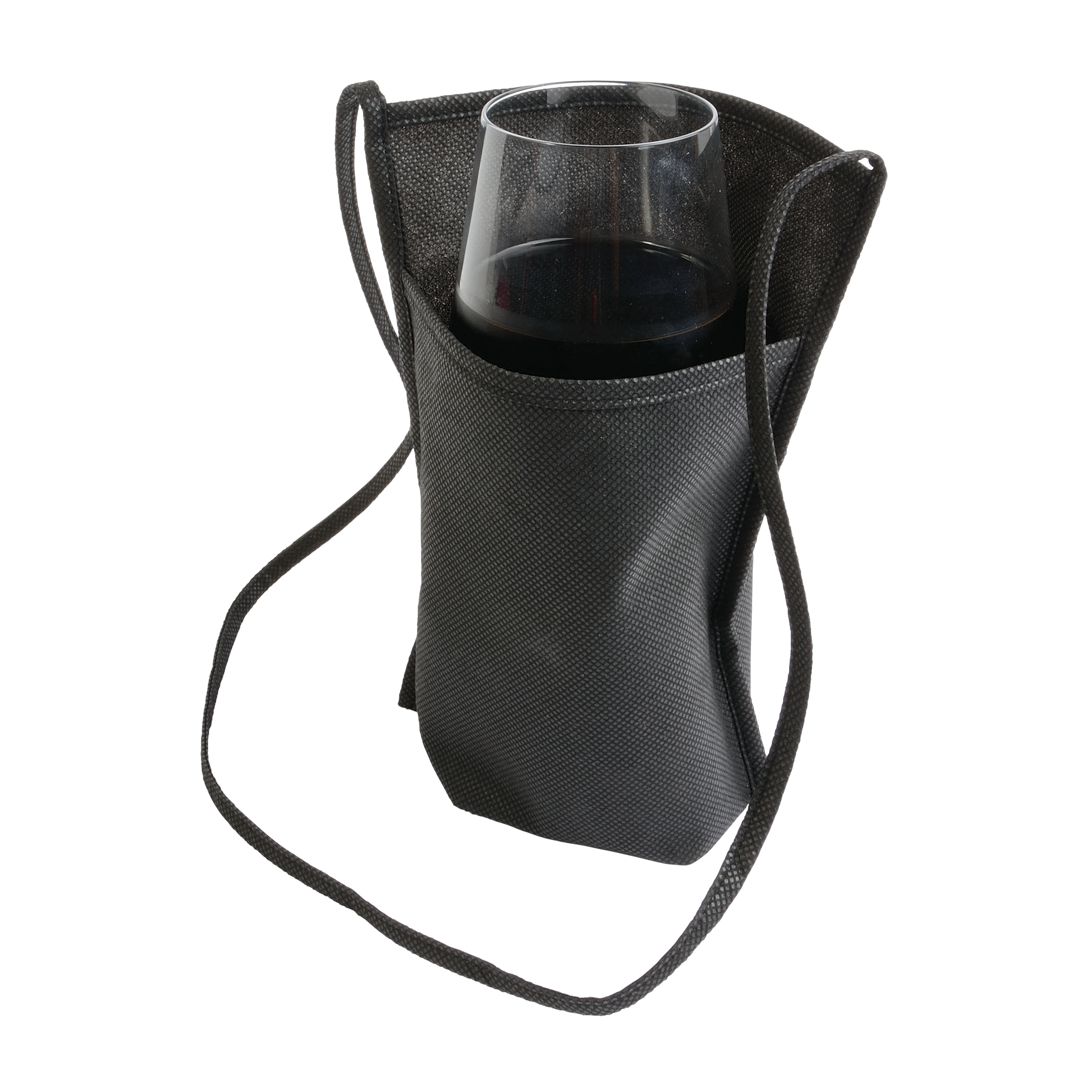 Immagine Portabicchiere da degustazione da collo in TNT con tracolla 90 cm