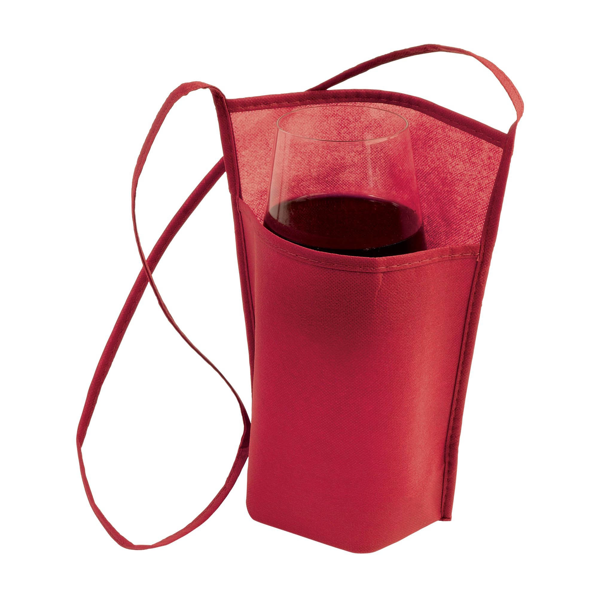 Immagine Portabicchiere da degustazione da collo in TNT con tracolla 90 cm
