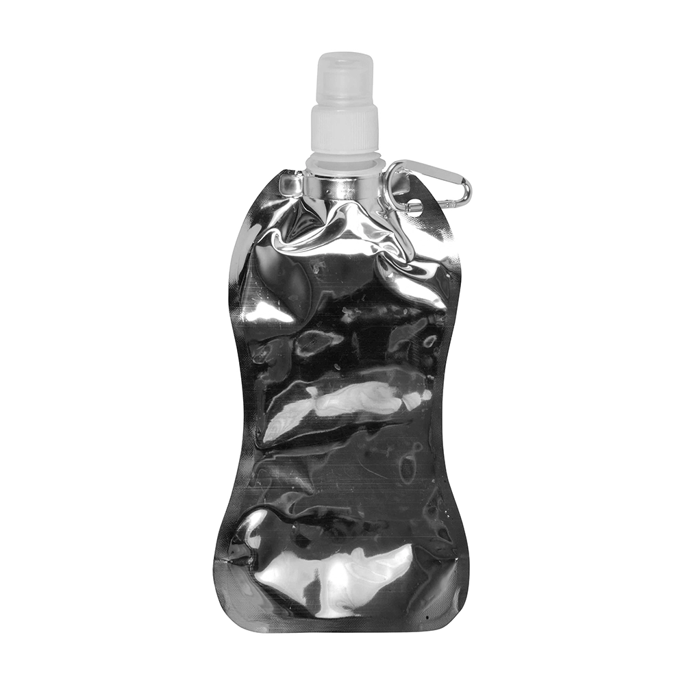 Immagine Borraccia in PE/PET BPA free ripiegabile (480ml), con moschettone