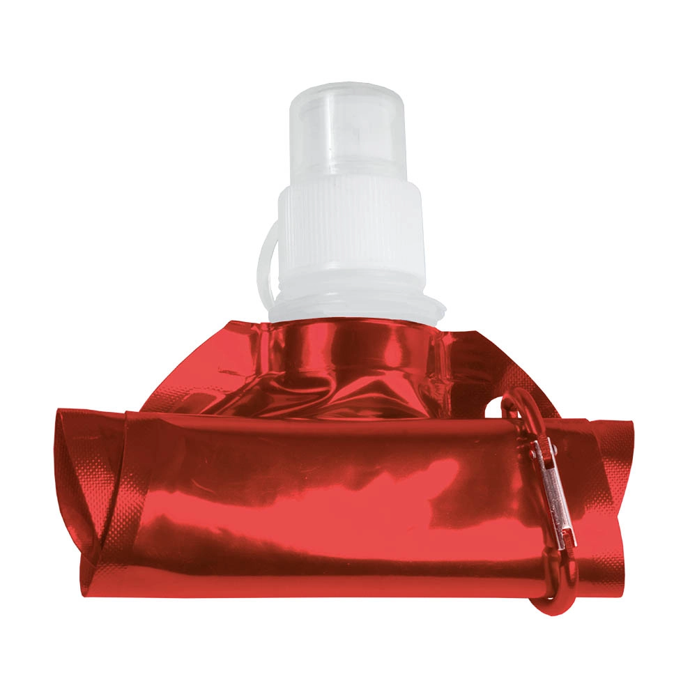 Immagine Borraccia in PE/PET BPA free ripiegabile (480ml), con moschettone