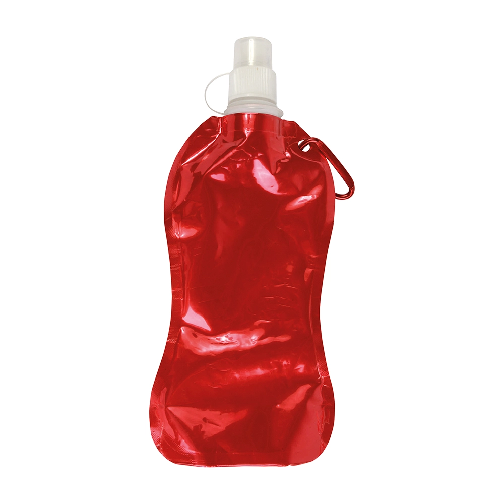 Immagine Borraccia in PE/PET BPA free ripiegabile (480ml), con moschettone