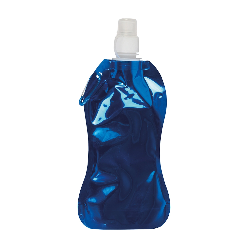 Immagine Borraccia in PE/PET BPA free ripiegabile (480ml), con moschettone