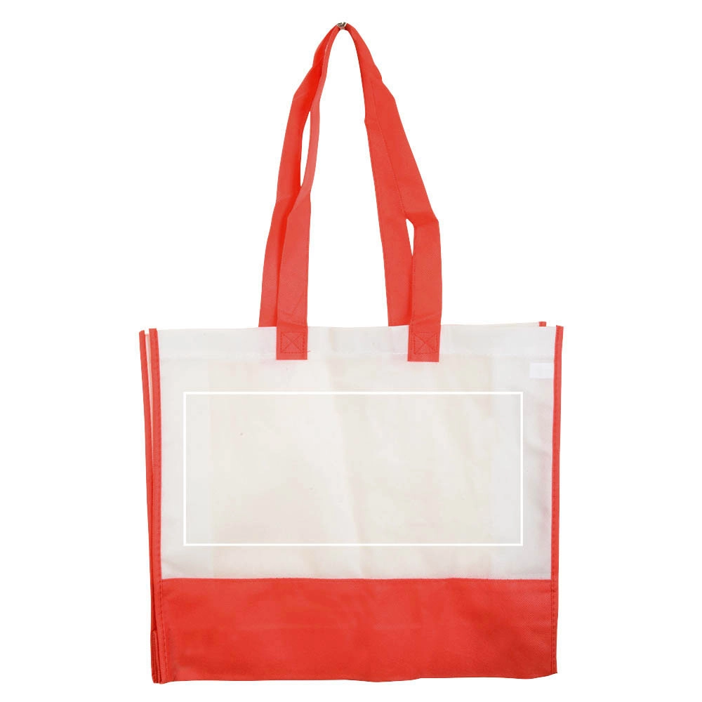 Immagine Shopper con soffietto in TNT 80 g/m2, manici lunghi