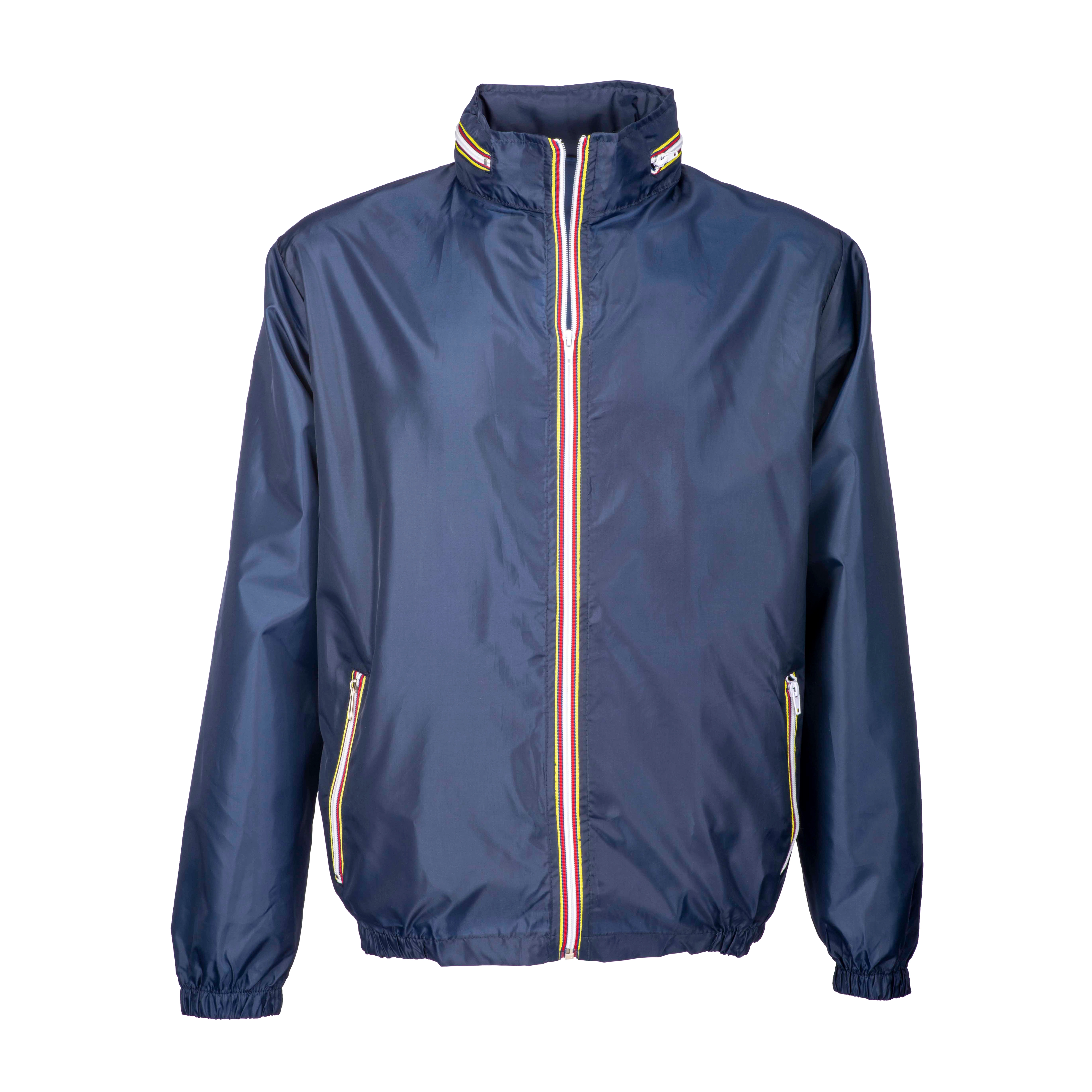 Immagine Giacca impermeabile in poliestere con cappuccio a scomparsa, 2 tasche frontali, richi