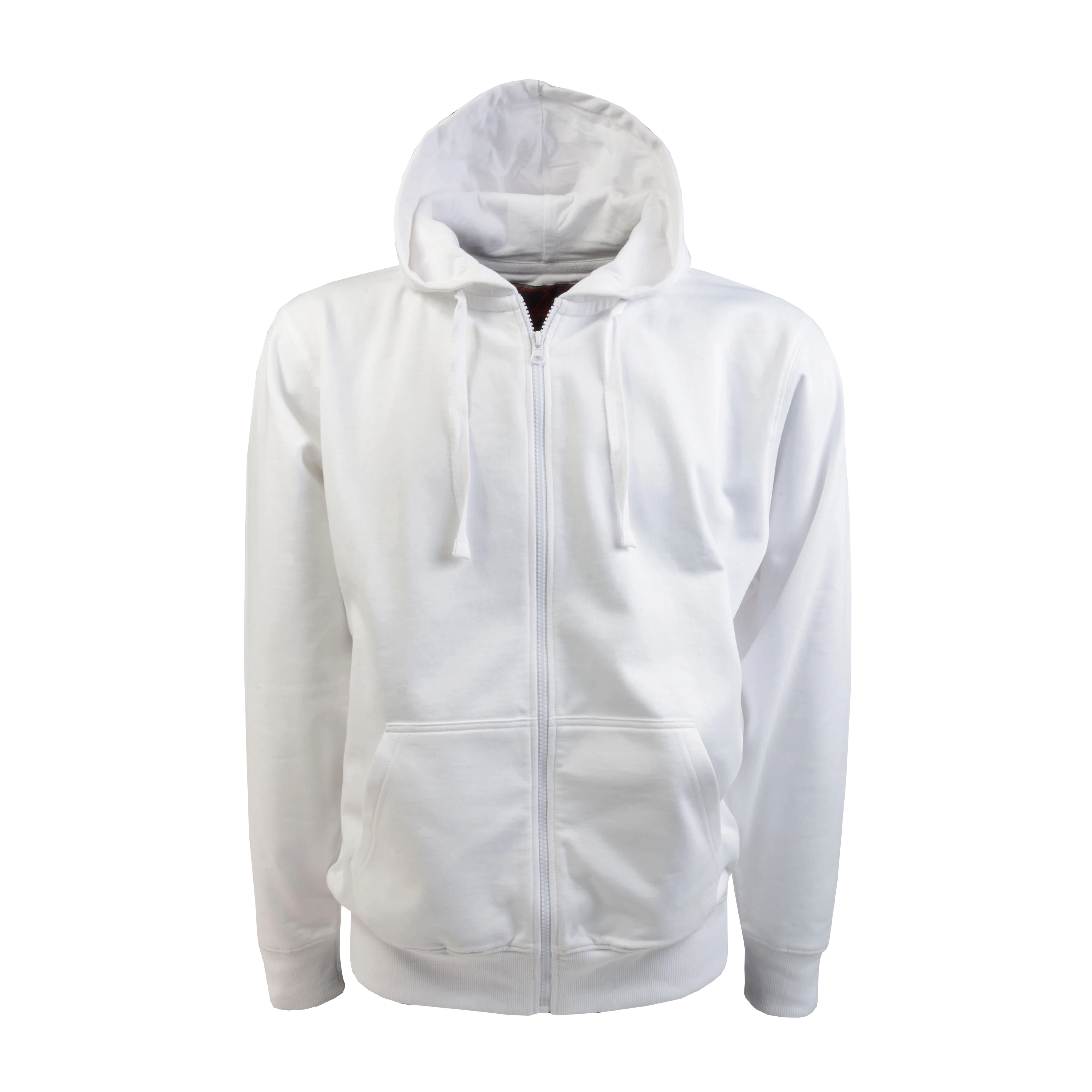 Immagine Felpa da uomo a zip intera 100% cotone, con cappuccio foderato e 2 tasche frontali