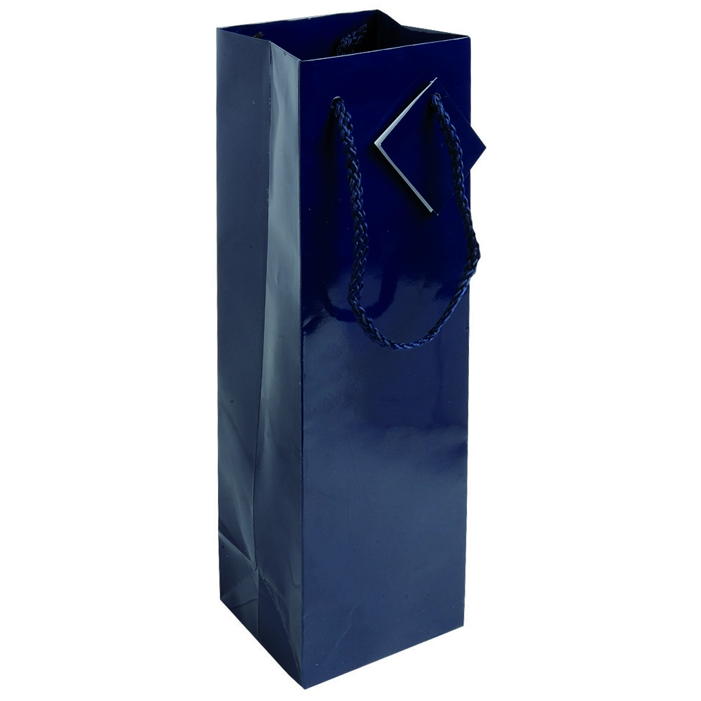 Immagine Shopper con soffietto porta bottiglia in carta laminata 157 g/m2 con rinforzo alla base