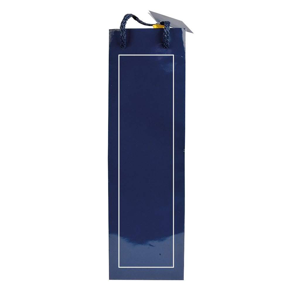 Immagine Shopper con soffietto porta bottiglia in carta laminata 157 g/m2 con rinforzo alla base