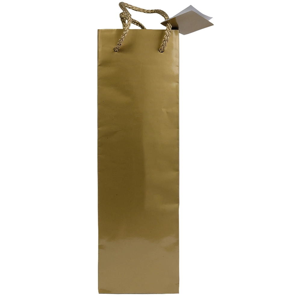 Immagine Shopper con soffietto porta bottiglia in carta laminata 157 g/m2 con rinforzo alla base