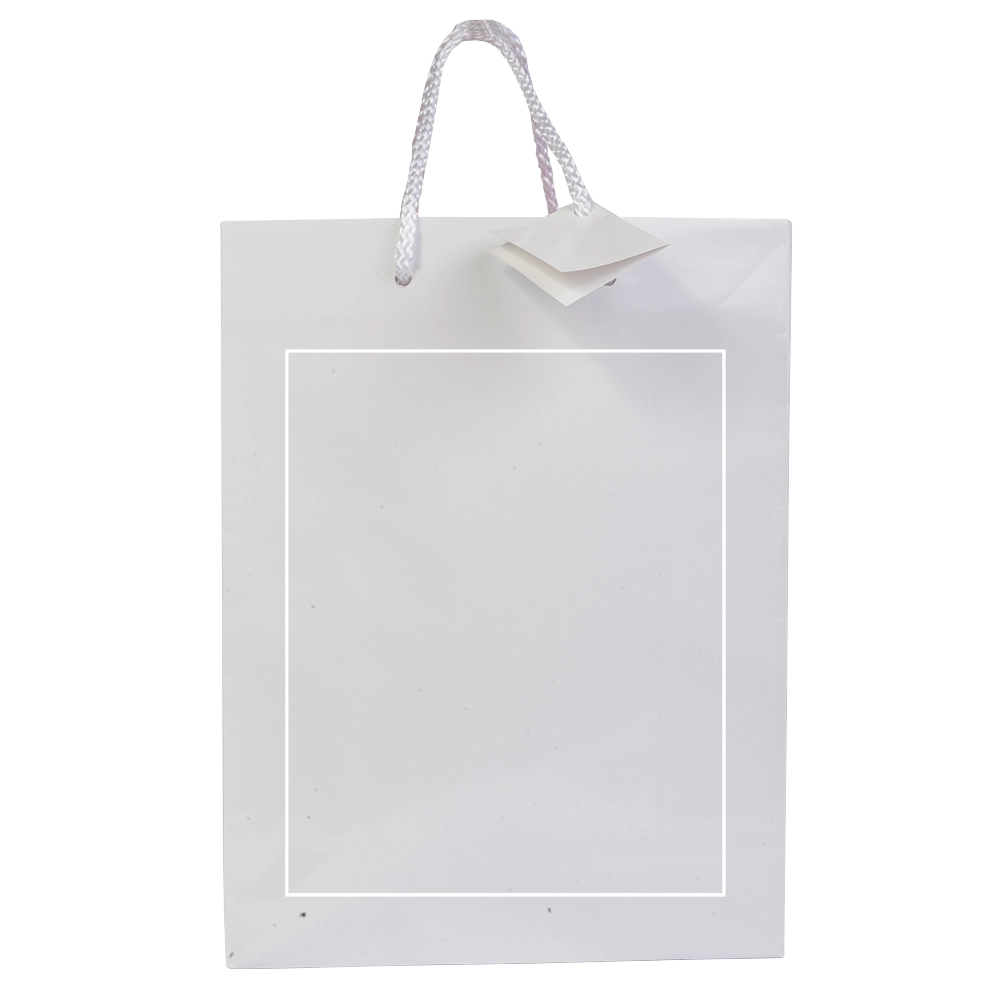 Immagine Shopper con soffietto in carta laminata 157 g/m2 con rinforzo alla base