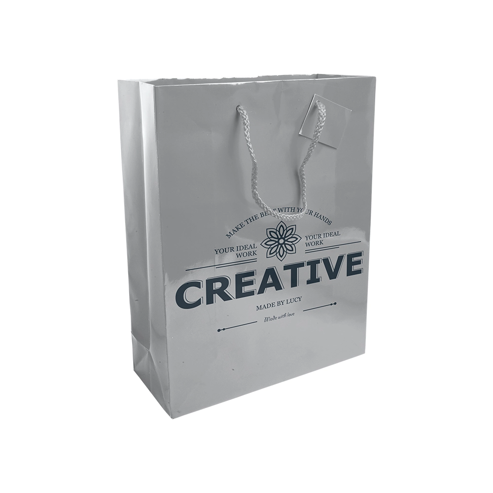 Immagine Shopper con soffietto in carta laminata 157 g/m2 con rinforzo alla base