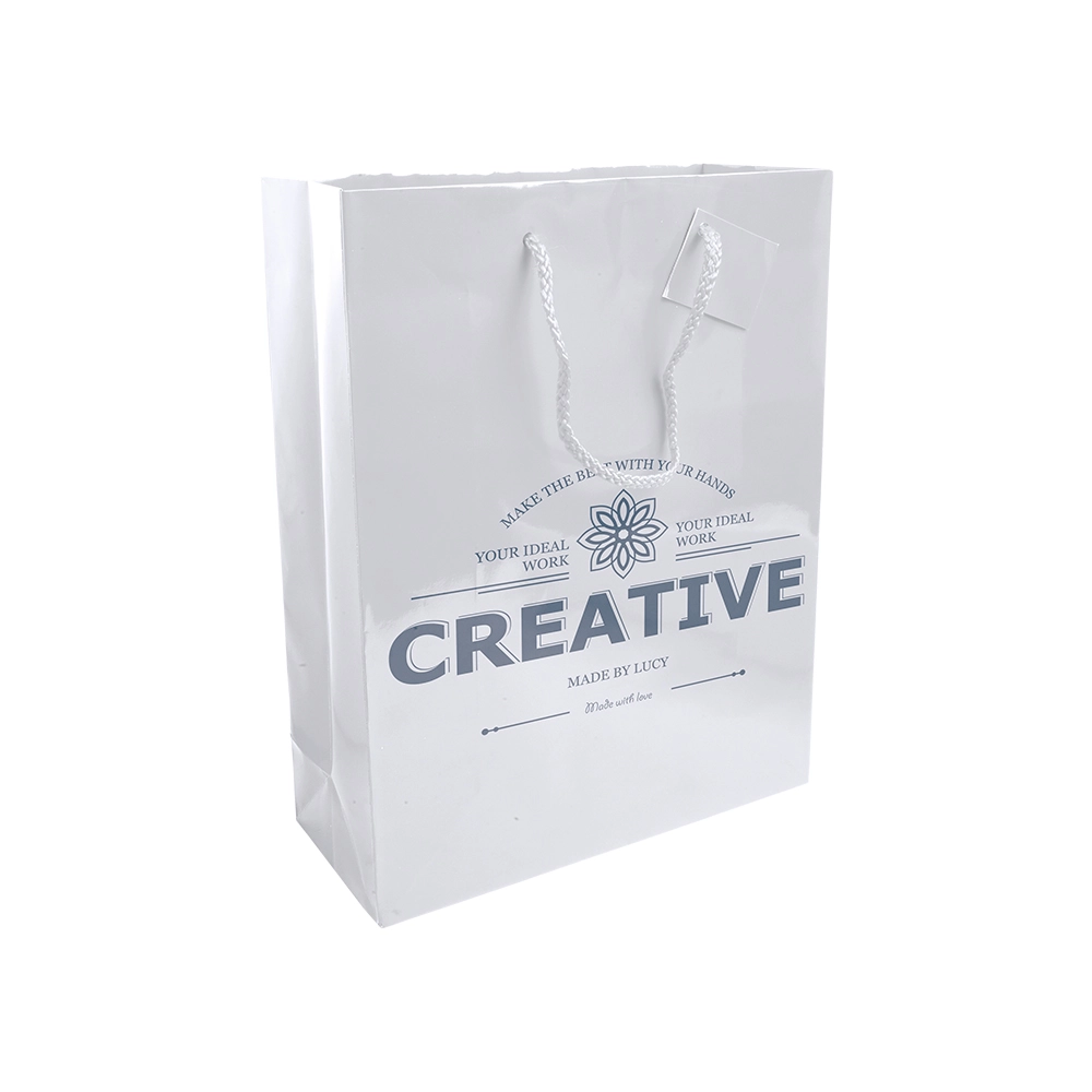 Immagine Shopper con soffietto in carta laminata 157 g/m2 con rinforzo alla base