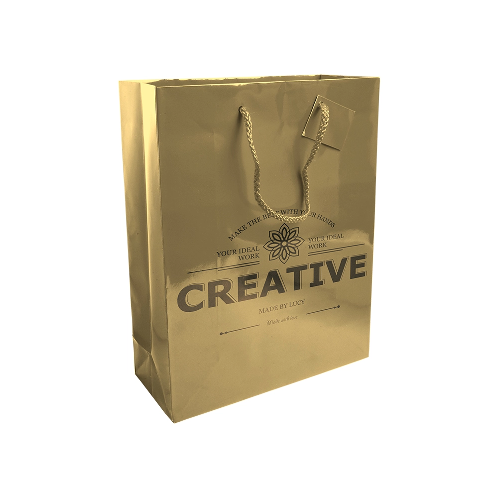 Immagine Shopper con soffietto in carta laminata 157 g/m2 con rinforzo alla base