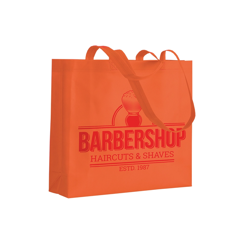 Immagine Shopper con soffietto in TNT 80 g/m2 termosaldato, manici lunghi