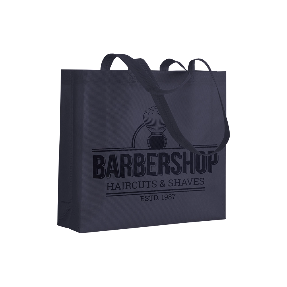 Immagine Shopper con soffietto in TNT 80 g/m2 termosaldato, manici lunghi