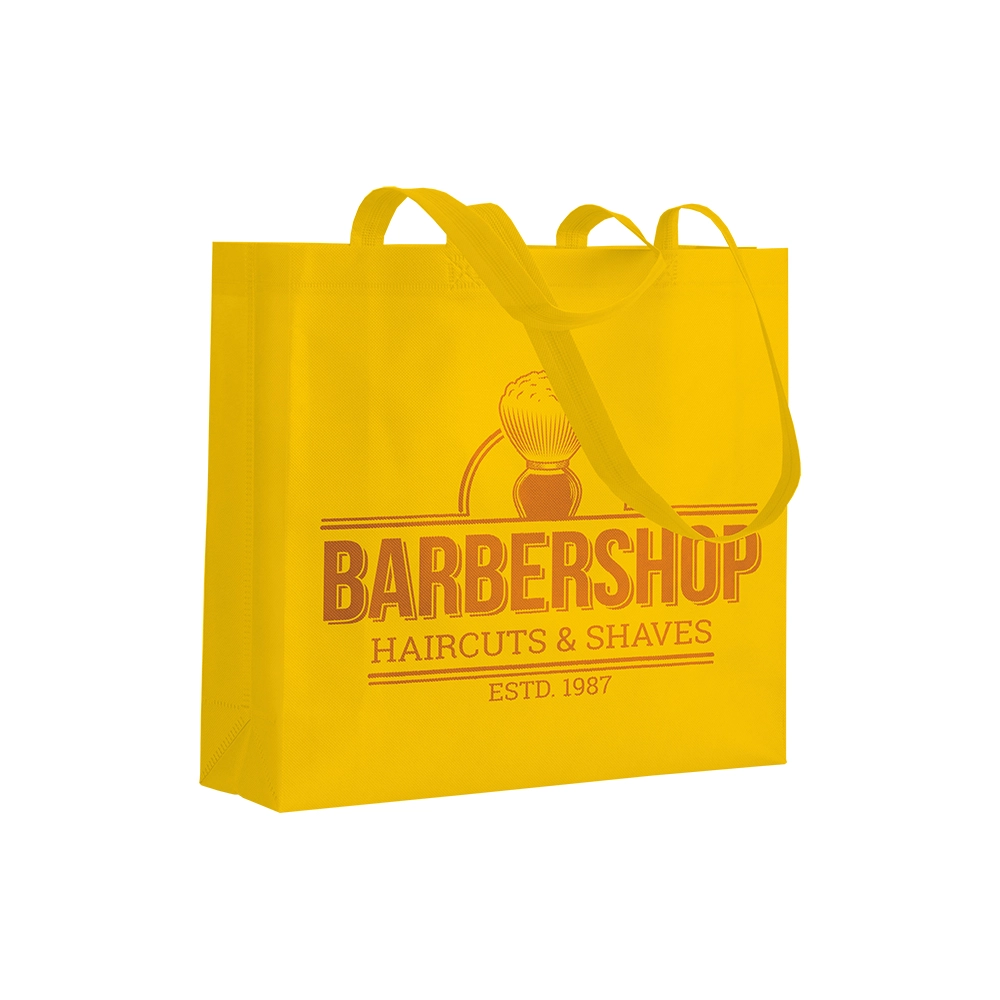 Immagine Shopper con soffietto in TNT 80 g/m2 termosaldato, manici lunghi