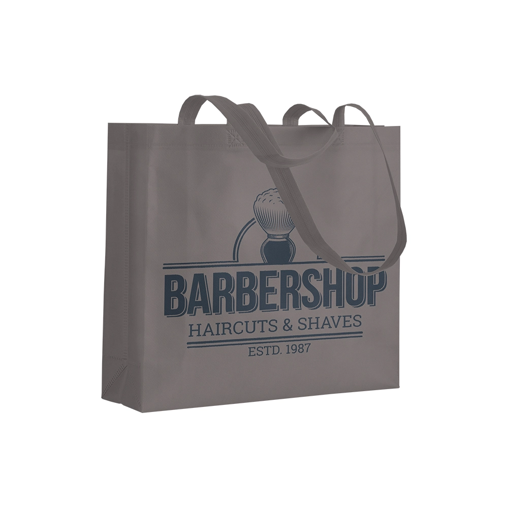 Immagine Shopper con soffietto in TNT 80 g/m2 termosaldato, manici lunghi