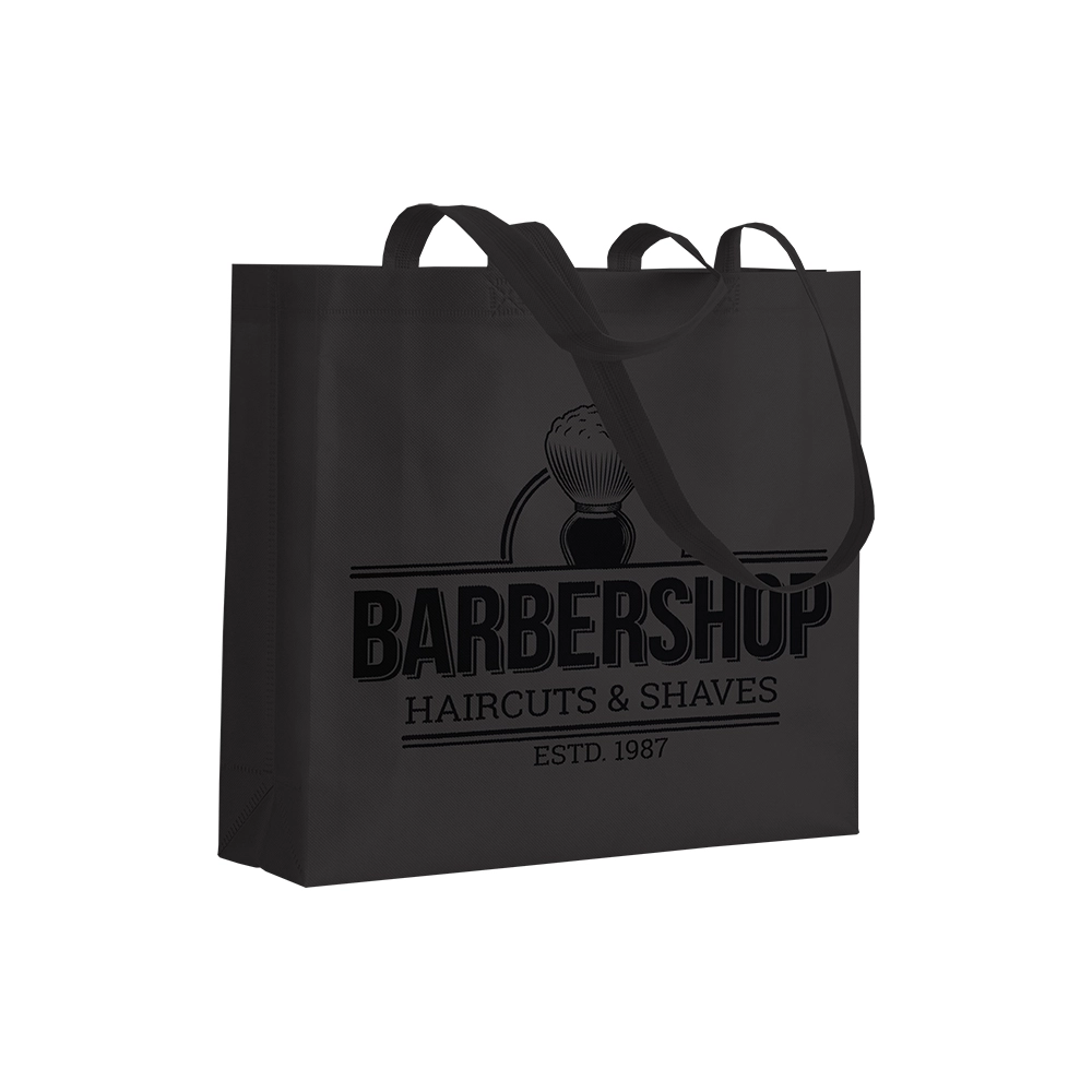 Immagine Shopper con soffietto in TNT 80 g/m2 termosaldato, manici lunghi