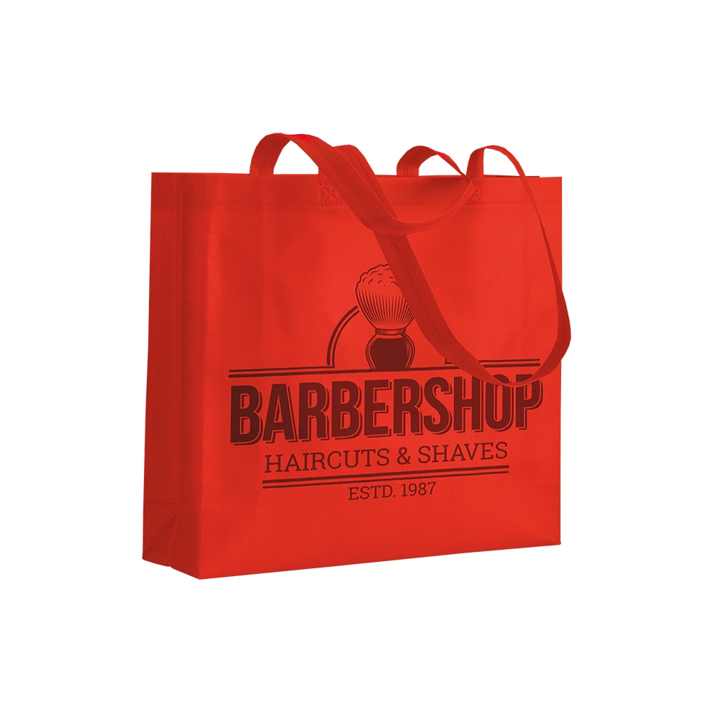 Immagine Shopper con soffietto in TNT 80 g/m2 termosaldato, manici lunghi