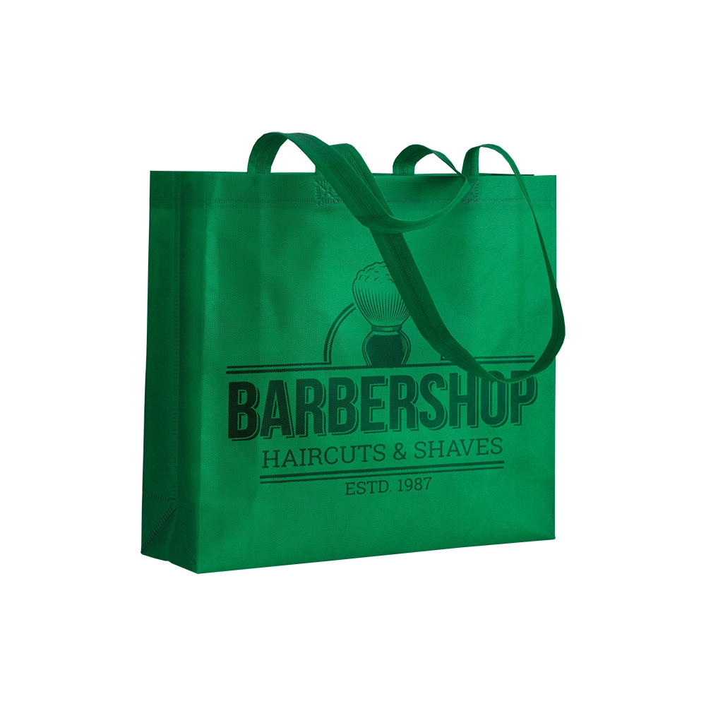 Immagine Shopper con soffietto in TNT 80 g/m2 termosaldato, manici lunghi