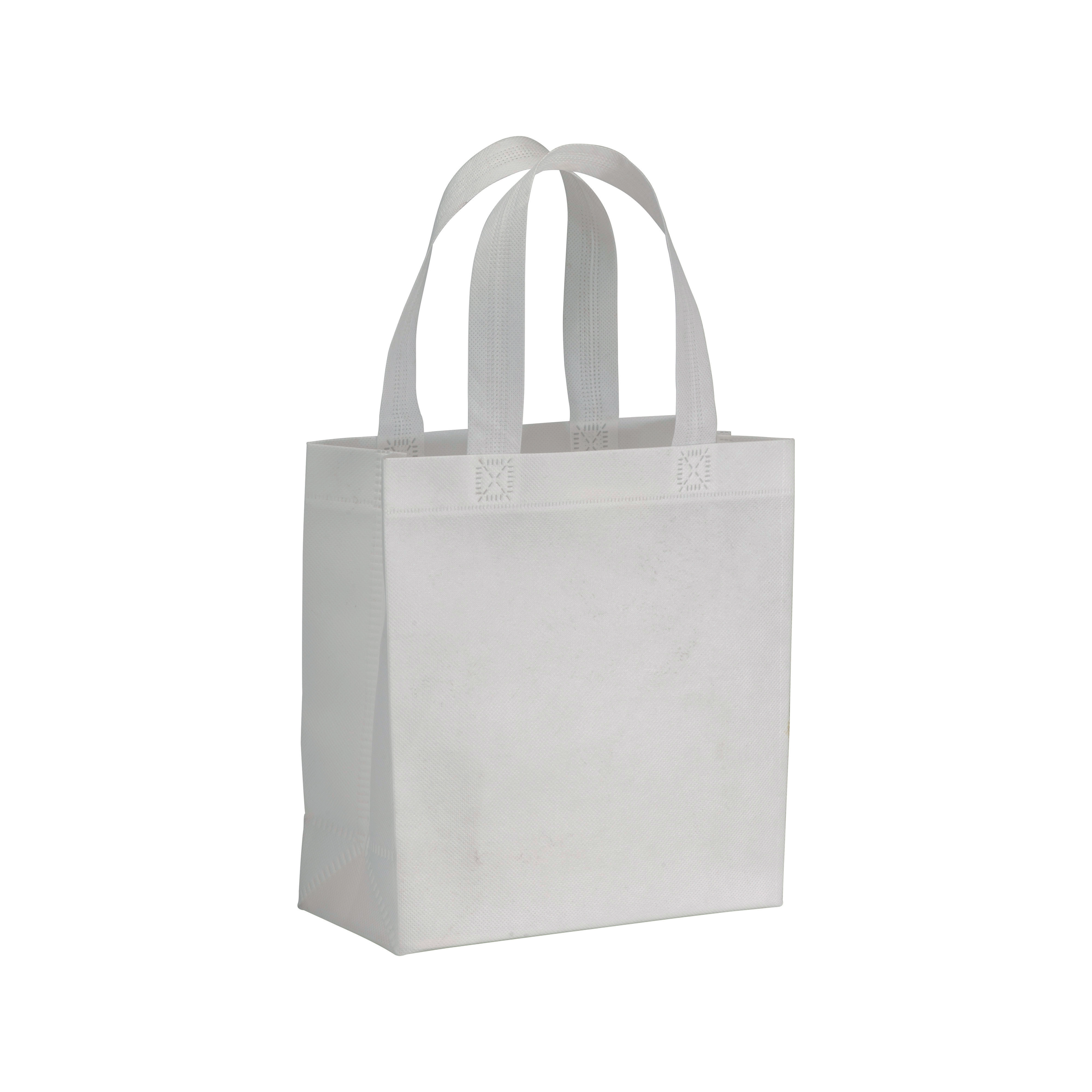 Immagine Shopper mini con soffietto in TNT 80 g/m2, manici corti