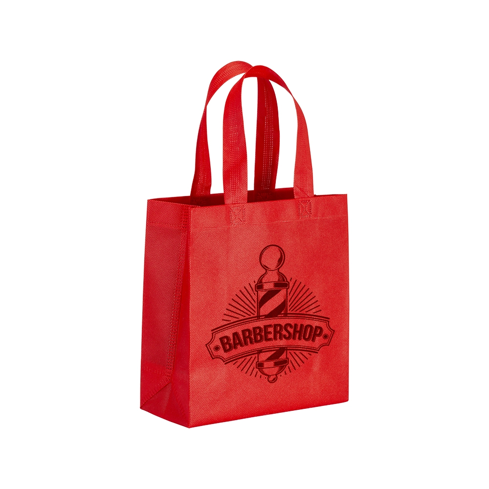 Immagine Shopper mini con soffietto in TNT 80 g/m2, manici corti