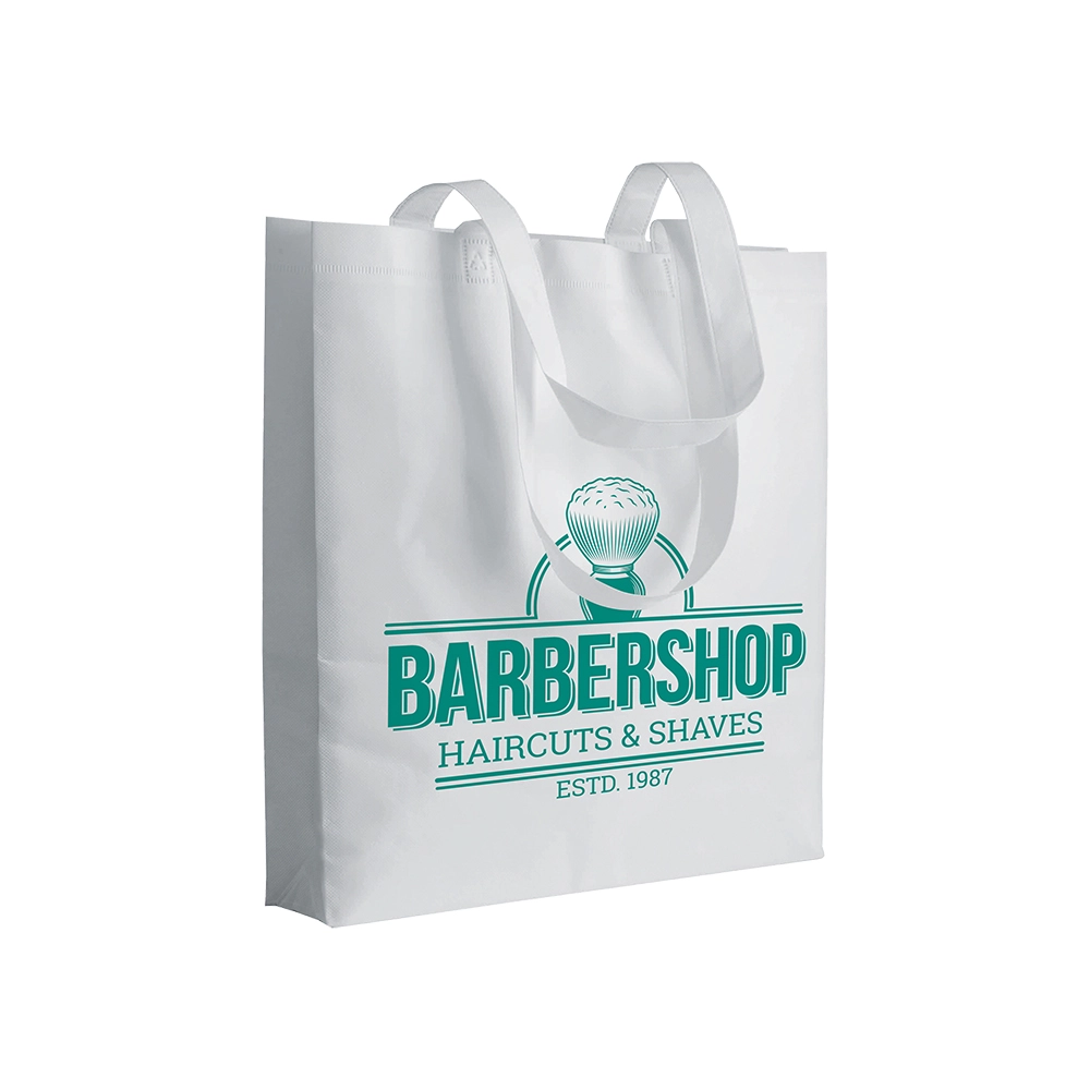 Immagine Shopper con soffietto in TNT 80 g/m2 termosaldato, manici lunghi