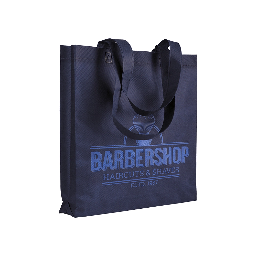 Immagine Shopper con soffietto in TNT 80 g/m2 termosaldato, manici lunghi