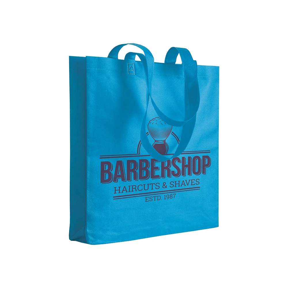 Immagine Shopper con soffietto in TNT 80 g/m2 termosaldato, manici lunghi