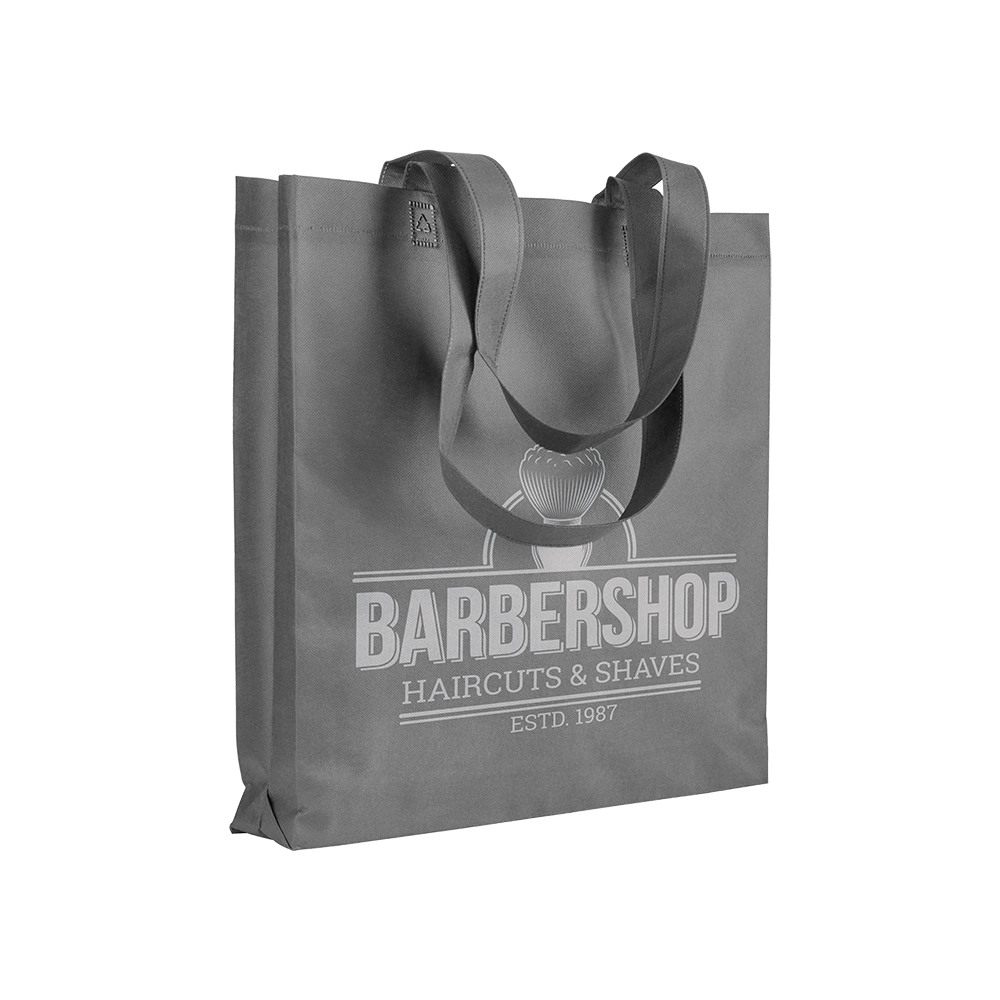 Immagine Shopper con soffietto in TNT 80 g/m2 termosaldato, manici lunghi