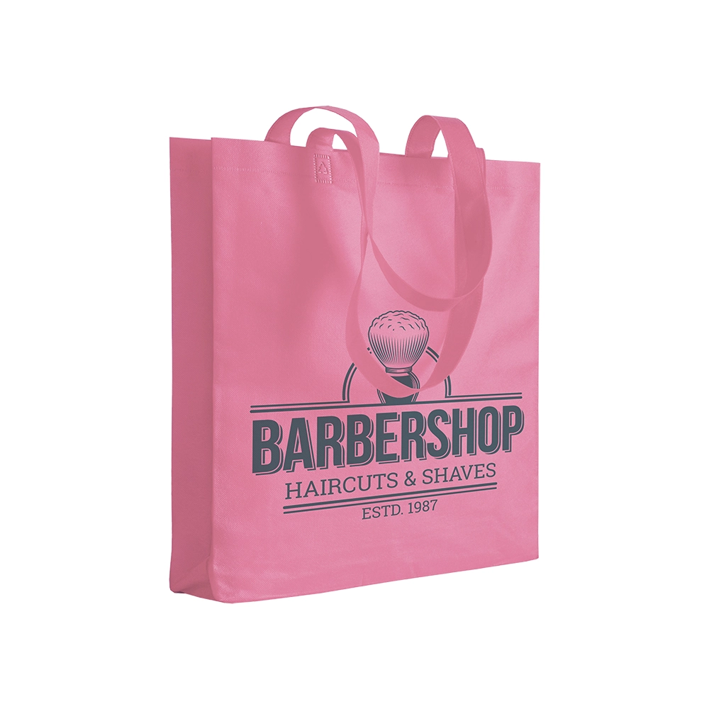 Immagine Shopper con soffietto in TNT 80 g/m2 termosaldato, manici lunghi