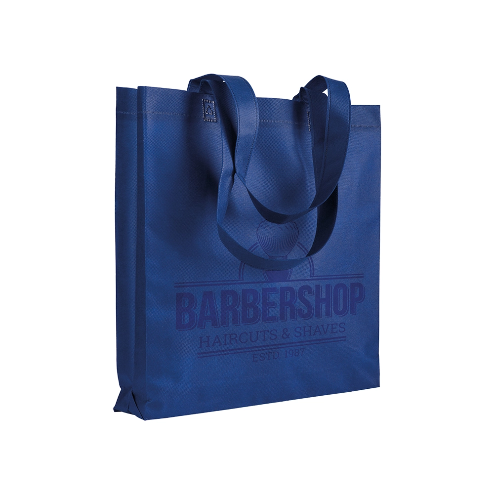 Immagine Shopper con soffietto in TNT 80 g/m2 termosaldato, manici lunghi