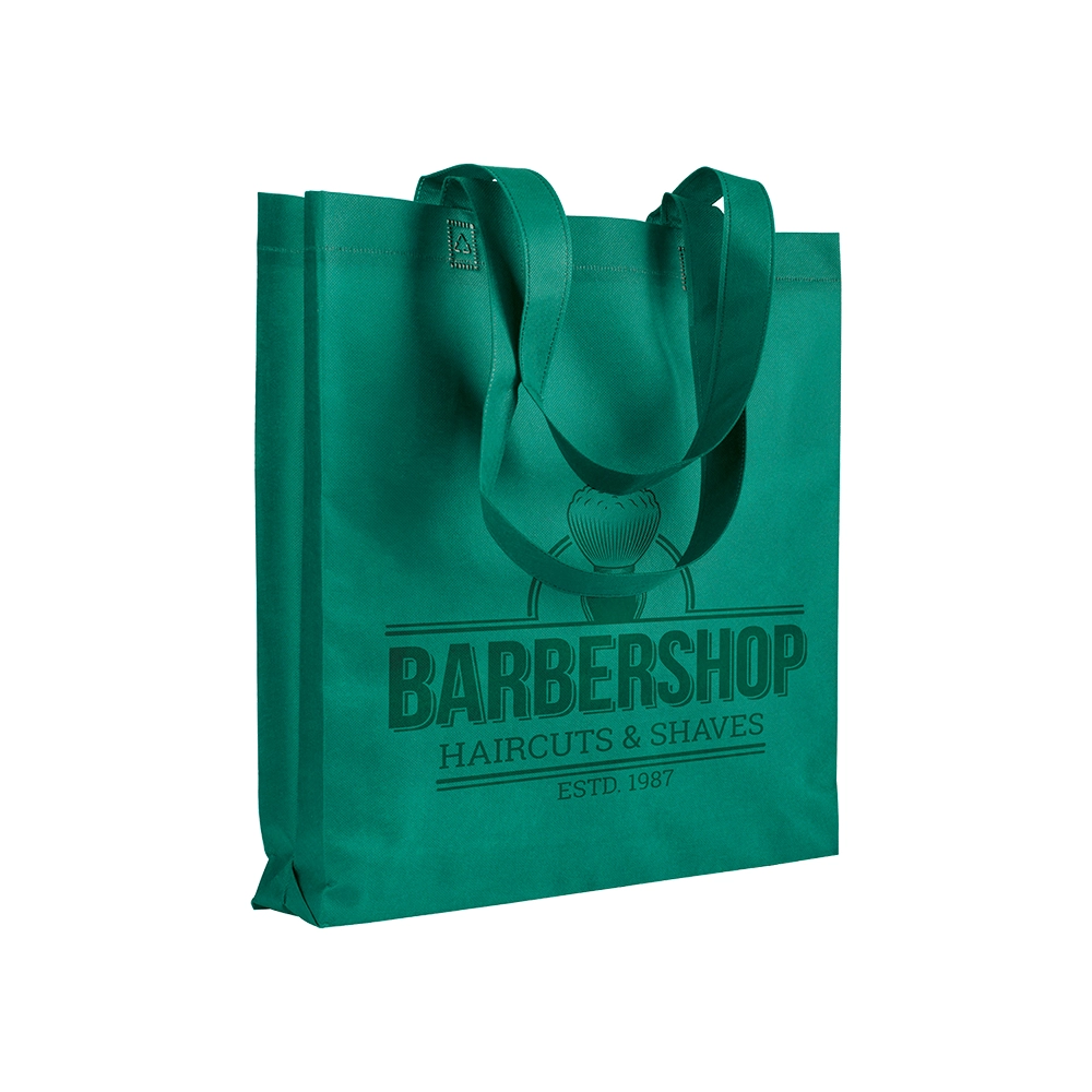 Immagine Shopper con soffietto in TNT 80 g/m2 termosaldato, manici lunghi